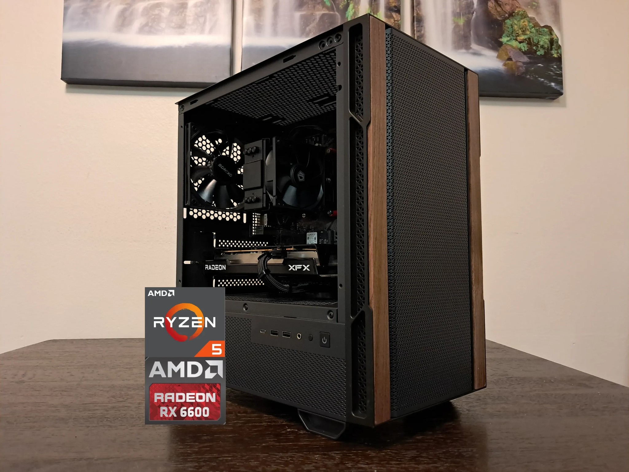 🪵Sleek Woodgrain AMD Gamer!🪵Ryzen 5 3500X | Radeon RX 6600 | 1TB SSD | 16GB DDR4-3200