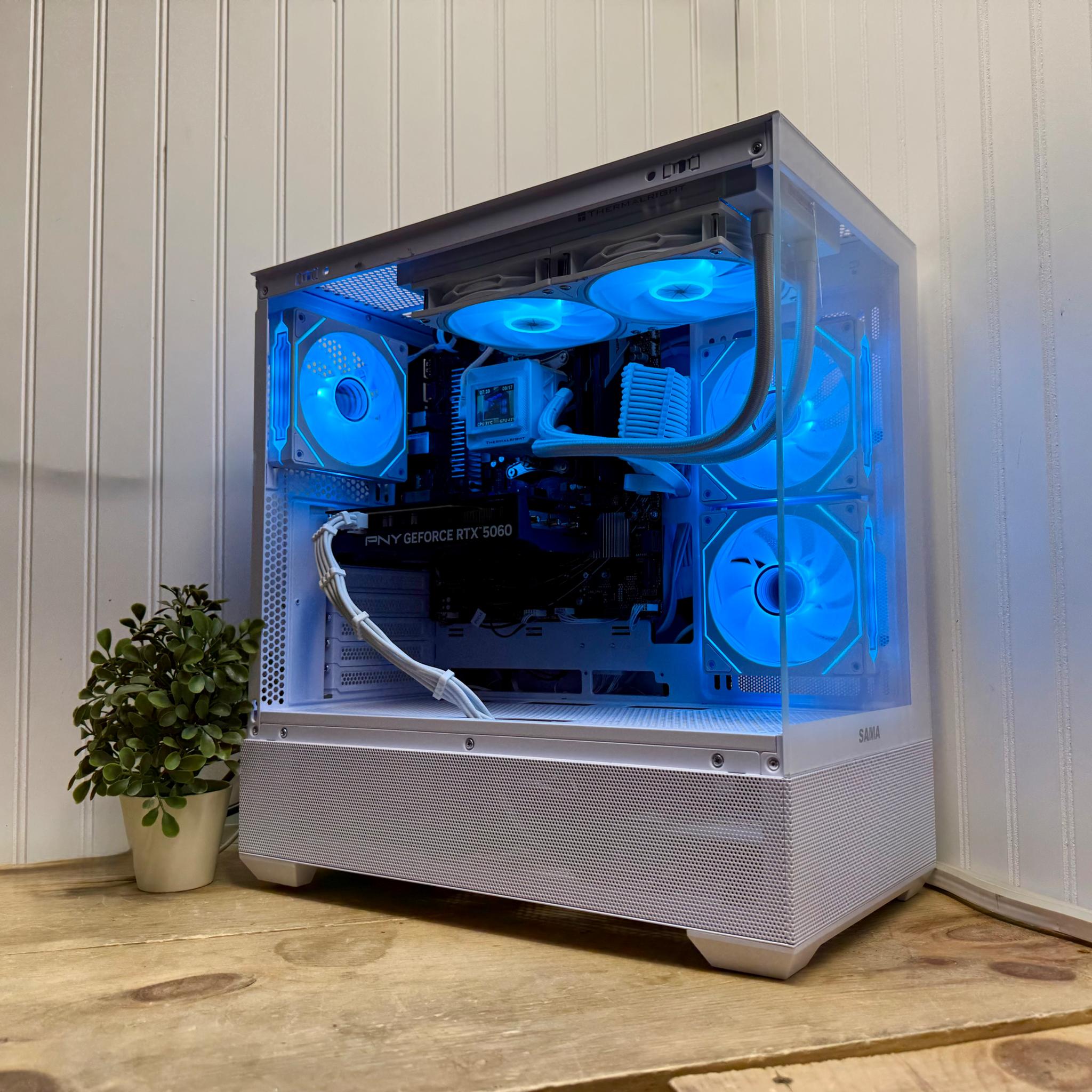 🧊 Arctic Phantom V2 – Ryzen 7600X | RTX 5060 | 32GB DDR5 | 1TB NVMe|240mm AIO | Whiteout Bu...