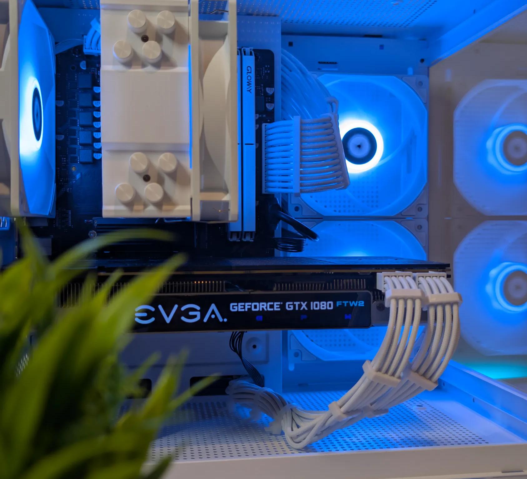 RYZEN 5 | GTX 1080 EVGA FTW2 | 16GB RAM | 500GB 4X4 NVME SSD | WINDOWS 11 PRO | WHITE GAMING PC