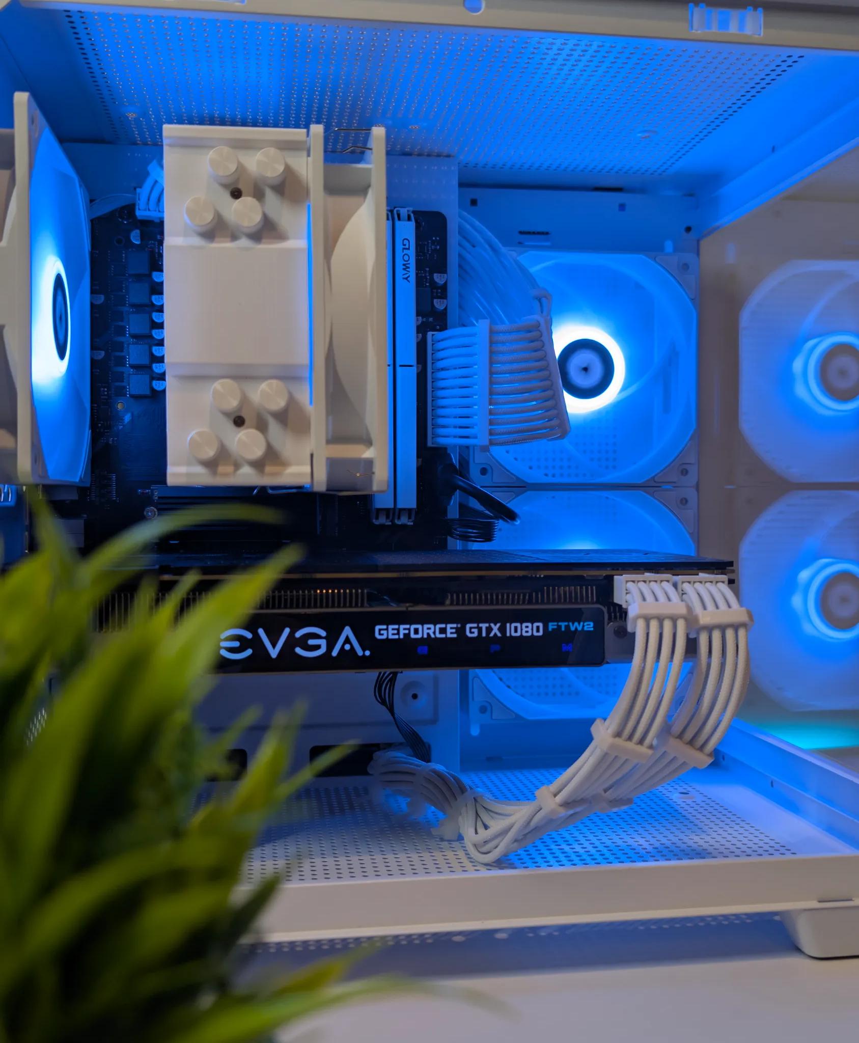 RYZEN 5 | GTX 1080 EVGA FTW2 | 16GB RAM | 500GB 4X4 NVME SSD | WINDOWS 11 PRO | WHITE GAMING PC