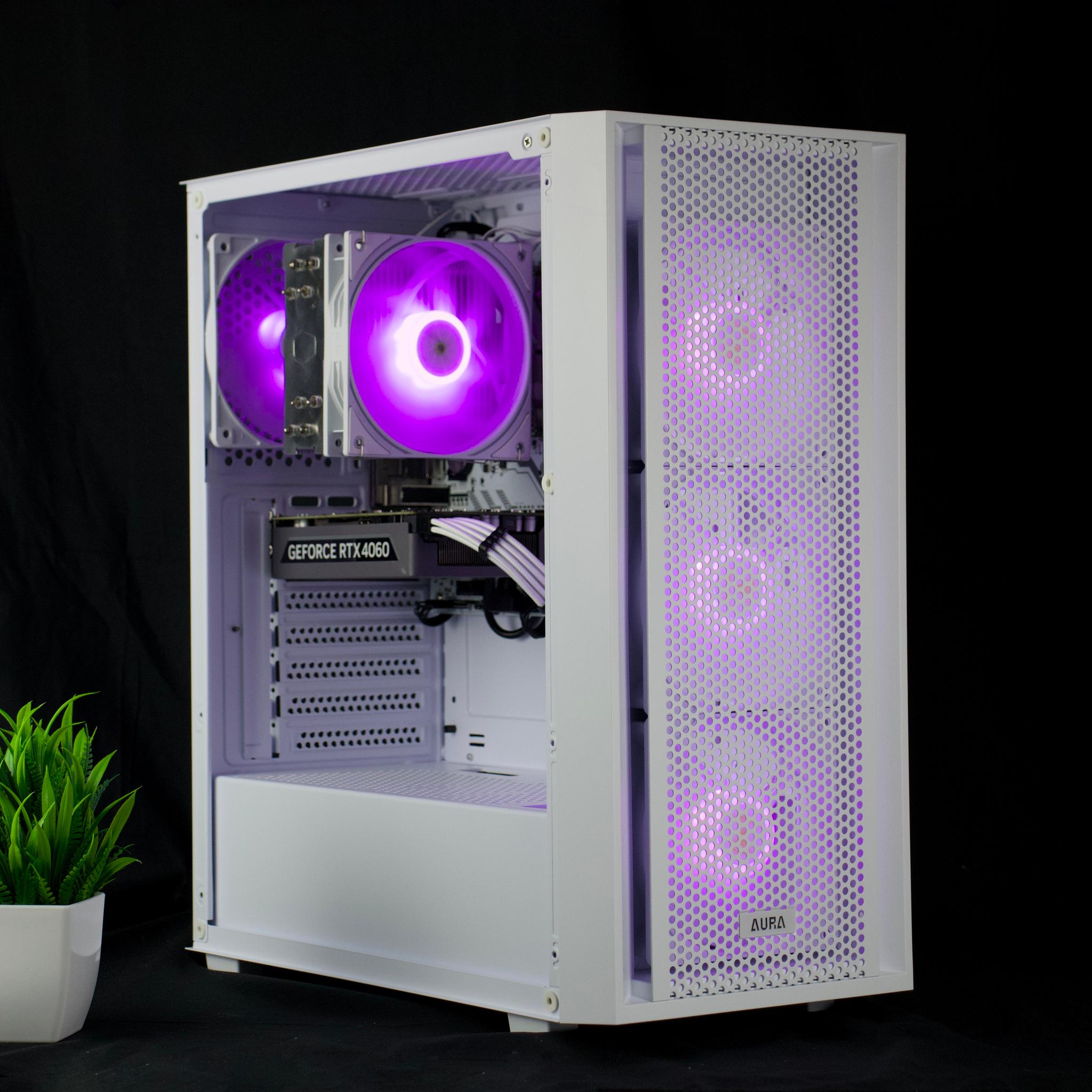 🧊❄️🧊 White Gaming PC – RTX 4060 , Ryzen 7 2700X, 16GB RAM, 500GB SSD - WiFi, BlueTooth 🧊❄️🧊