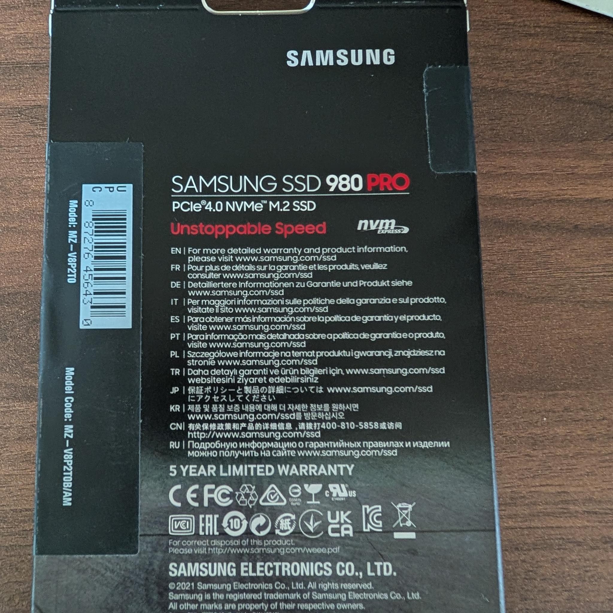 Samsung 980 PRO 2TB