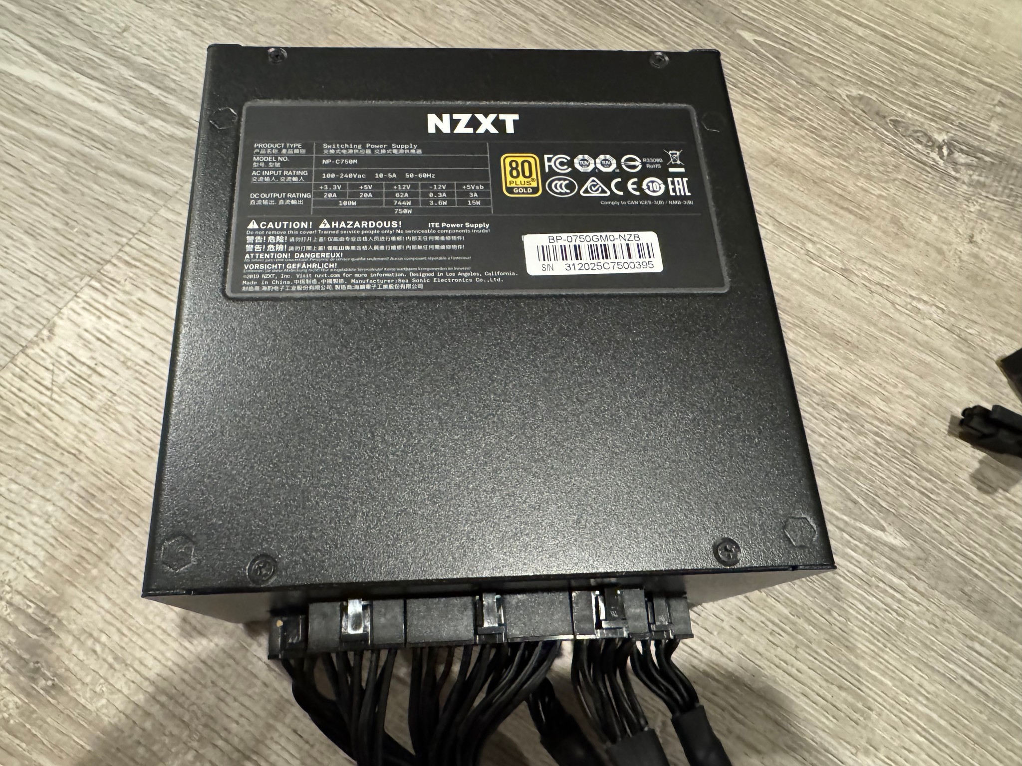 NZXT C750 - 750W 80+ Gold Fully Modular Power Supply (PSU)