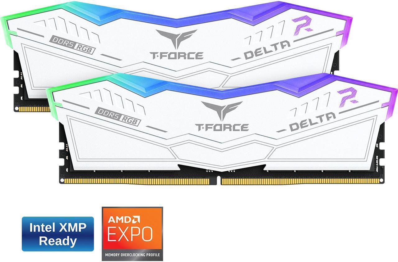 Team T-Force Delta RGB 32GB (2 x 16GB) 288-Pin PC RAM DDR5 6400 (PC5 51200) Desktop Memory