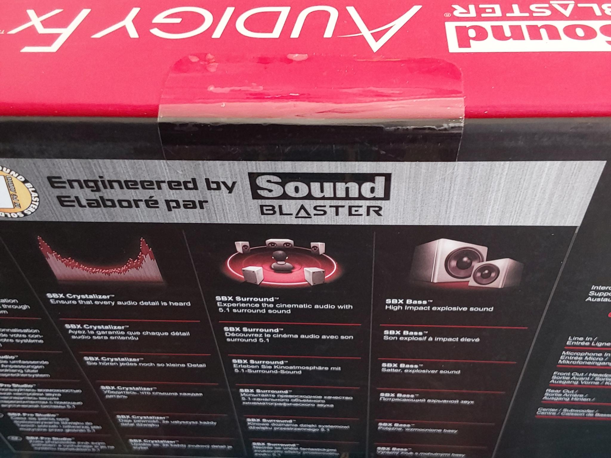 NEW Creative Sound Blaster Audigy FX 5.1 PCIe Sound Card with 600-ohm Headphone Amp