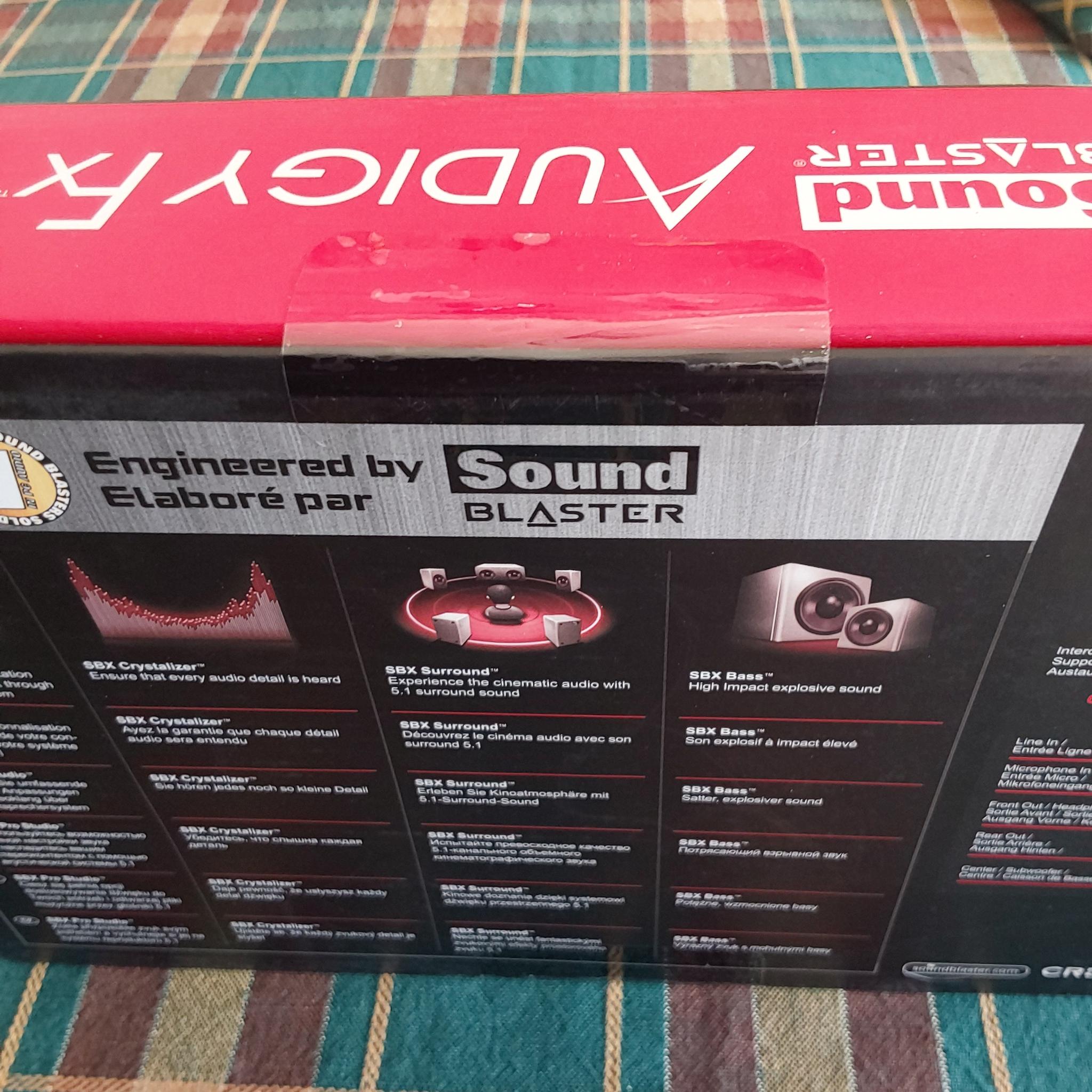 NEW Creative Sound Blaster Audigy FX 5.1 PCIe Sound Card with 600-ohm Headphone Amp