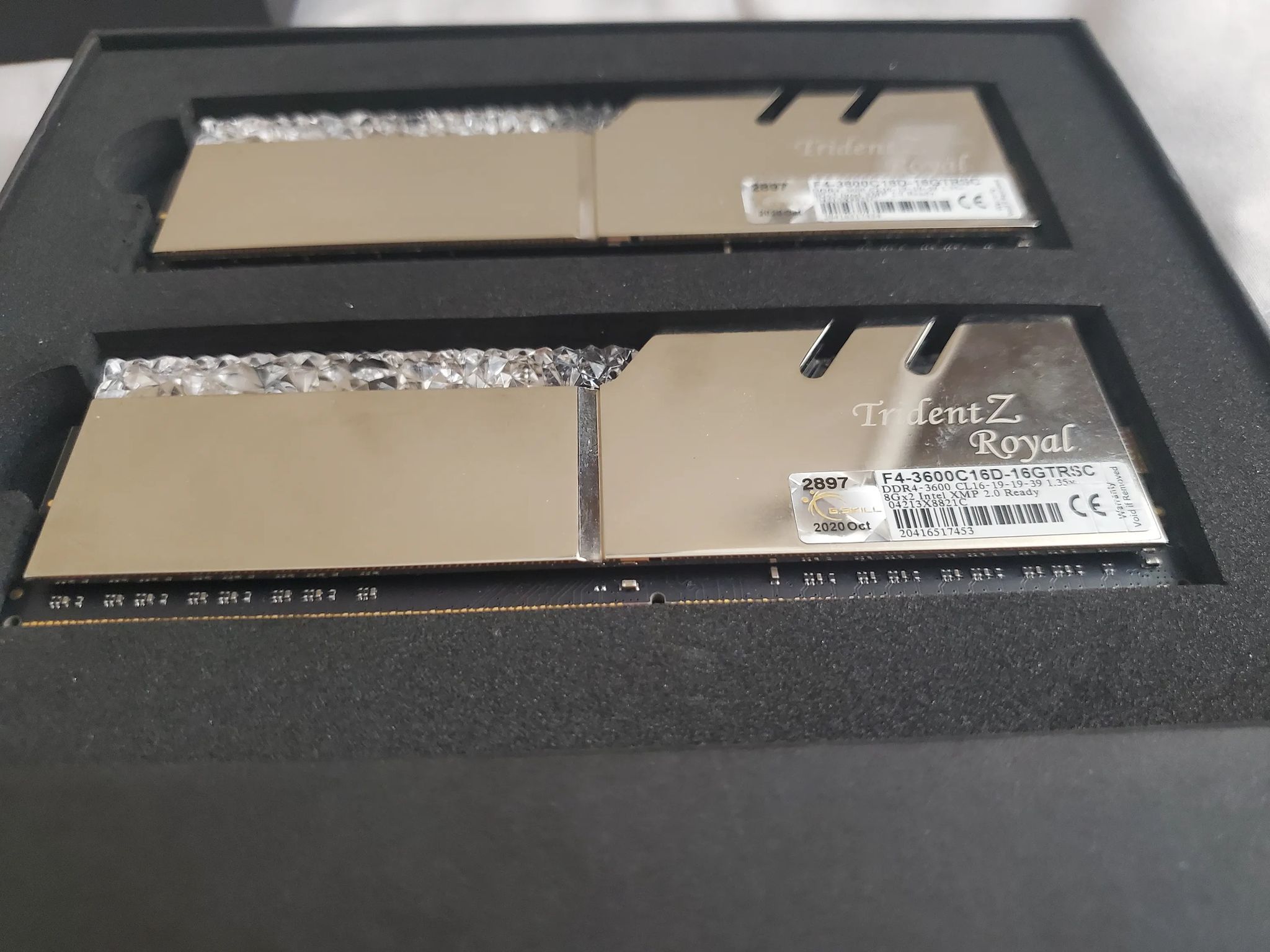 2x8gb G.Skill Trident Z Royal 3600mhz CL16