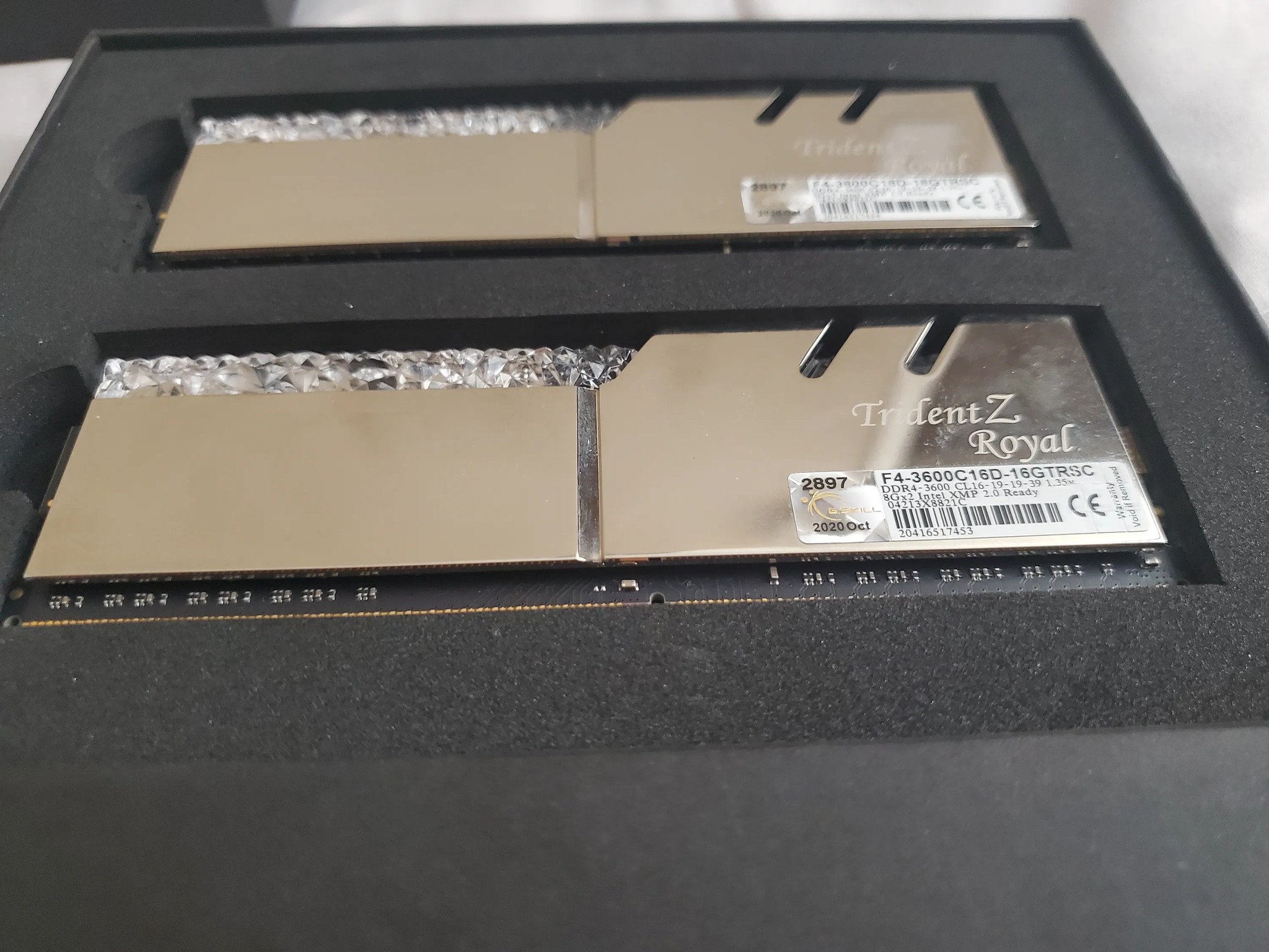 2x8gb G.Skill Trident Z Royal 3600mhz CL16