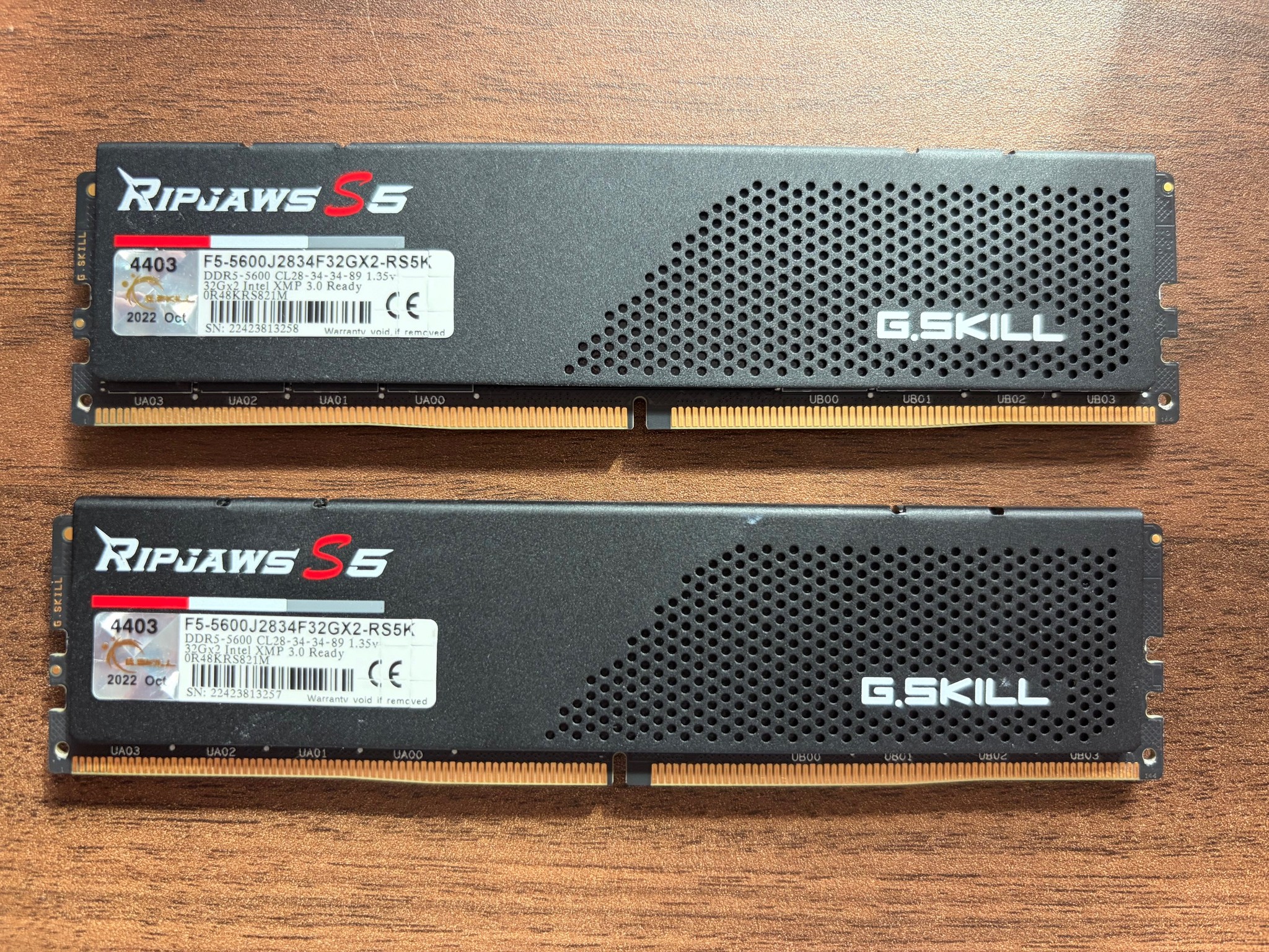64GB (2 x 32GB) G.Skill Ripjaws S5 DDR5 5600mhz