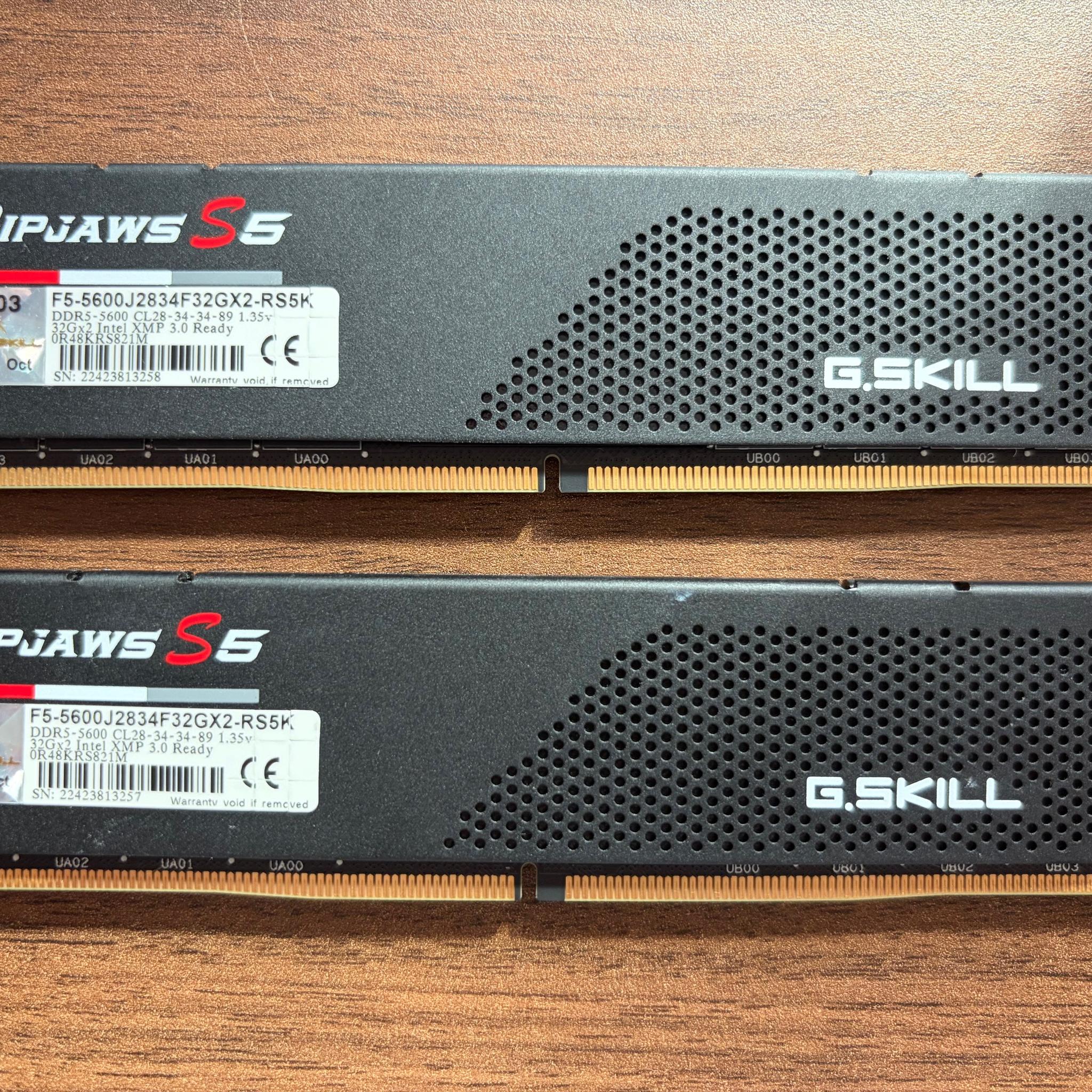 64GB (2 x 32GB) G.Skill Ripjaws S5 DDR5 5600mhz