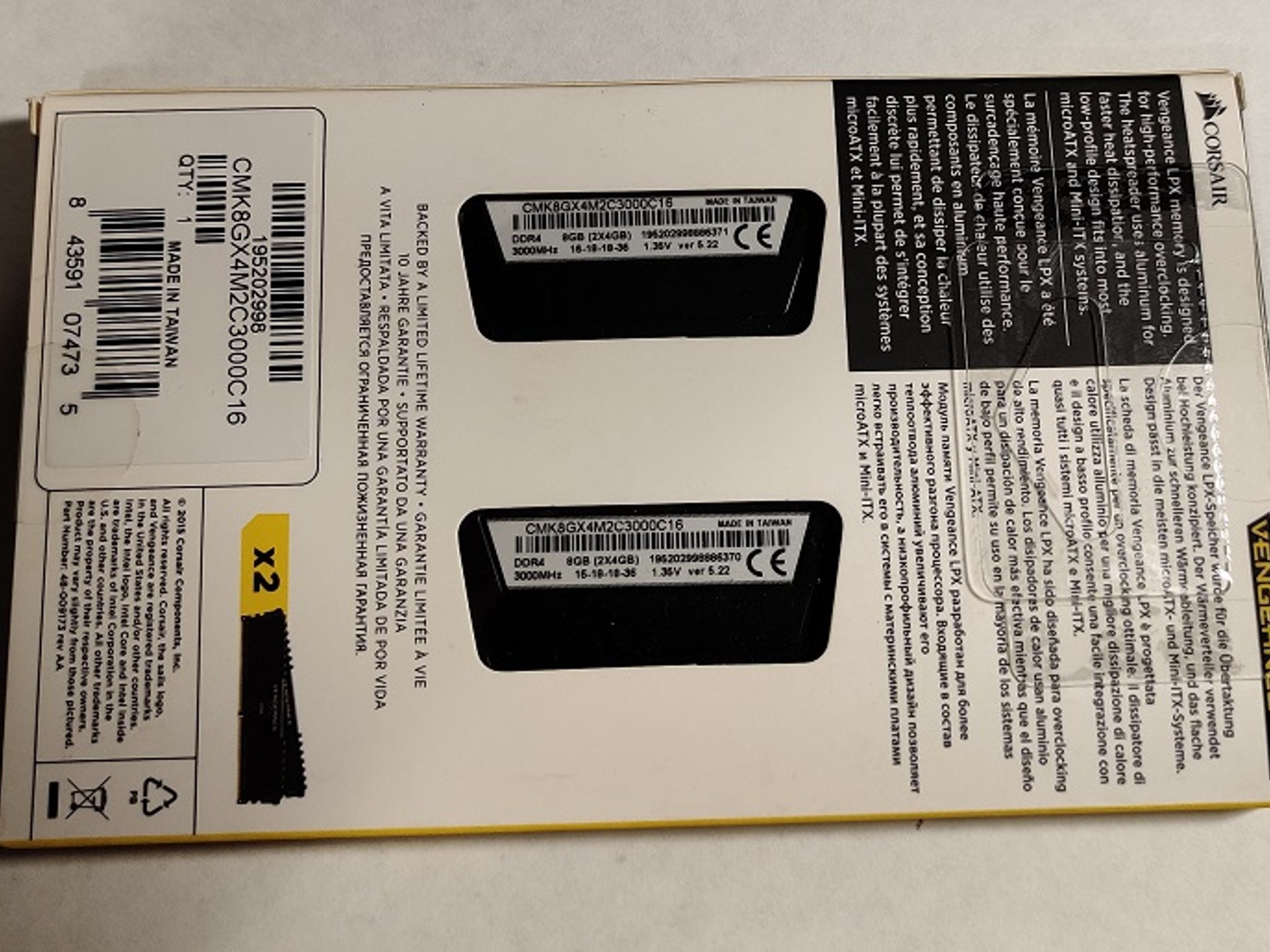 Corsair Vengeance LPX 8GB (2 x 4GB) DDR4-3000 CL16 Memory