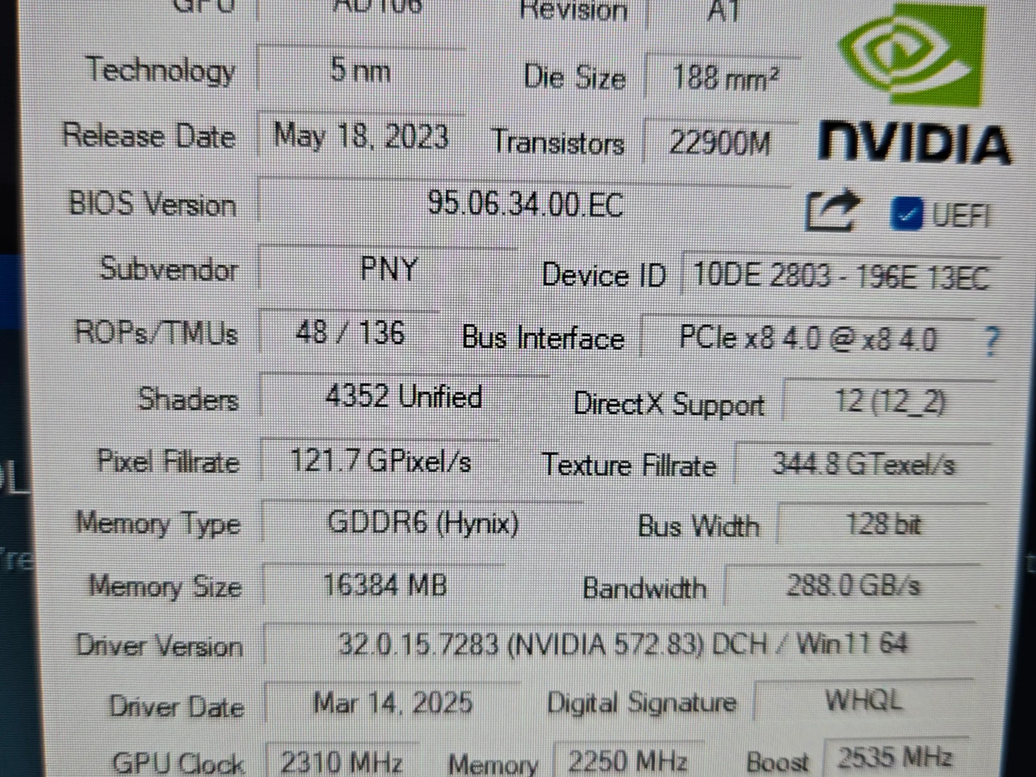 PNY 4060TI 16GB