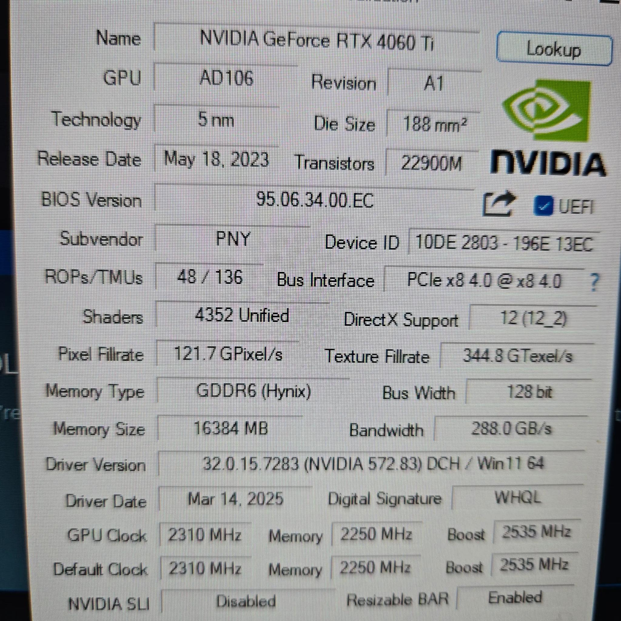 PNY 4060TI 16GB