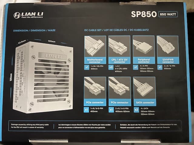 Cooler Master NR200P SFF Small Form Factor Mini-ITX Case + Lian Li 850 Watt 80 + Gold Power Supply