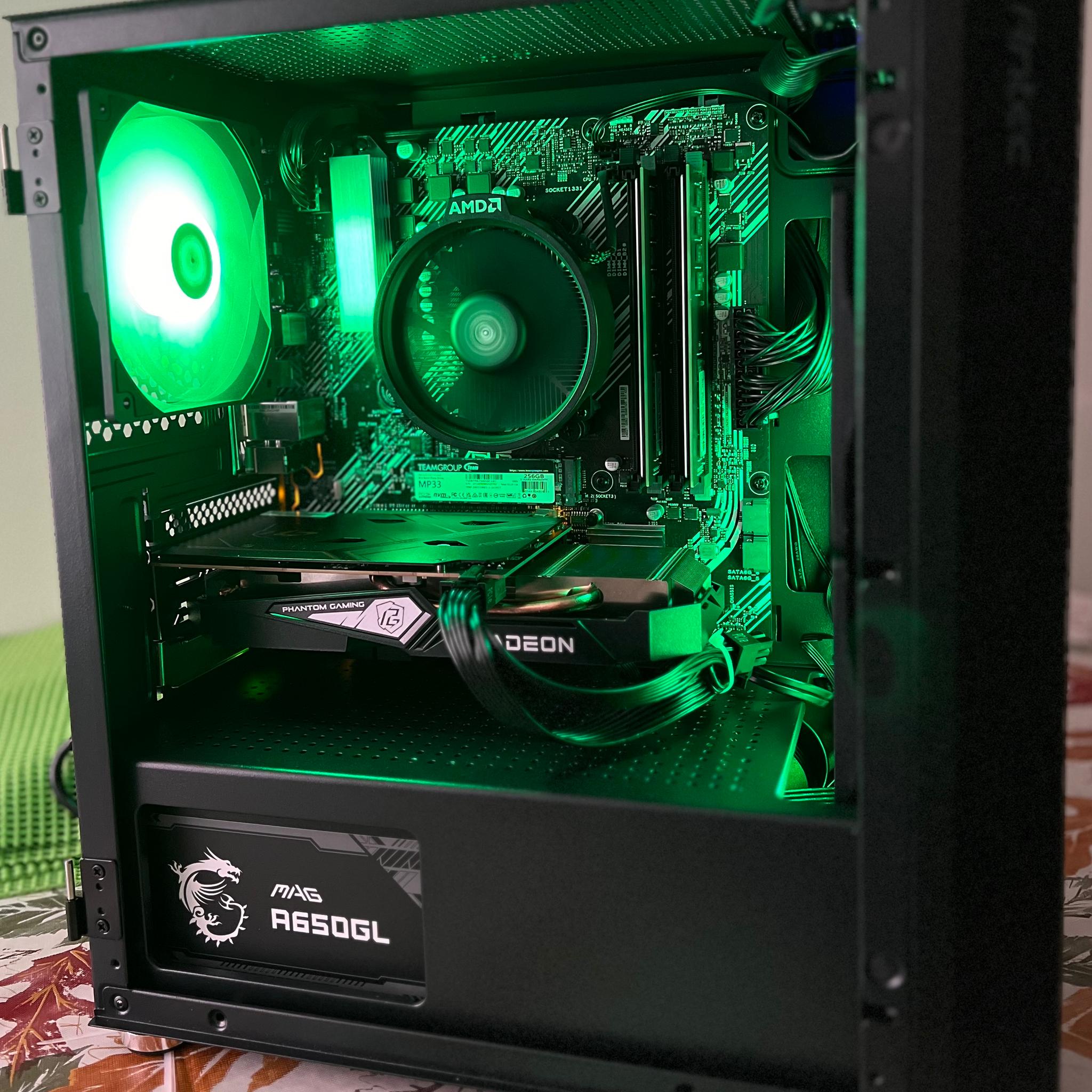 AMD Budget Gaming PC Ryzen 5 3600/1.25 TB SSD/RX 6500xt 8GB/32 GB RAM/ARGB lights