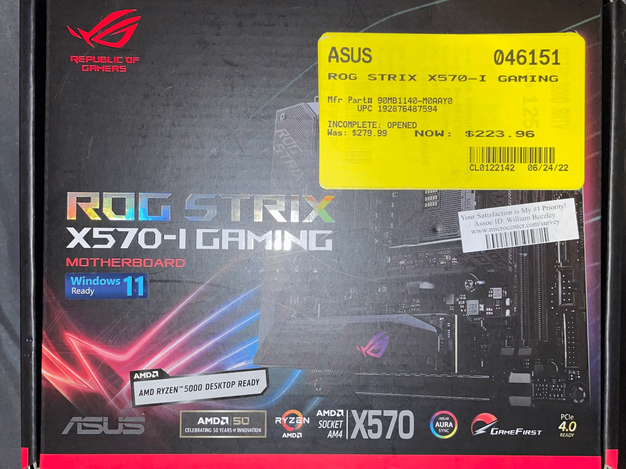 Asus rog strix x570-i [no backplate. No video output from primary pcie slot?]
