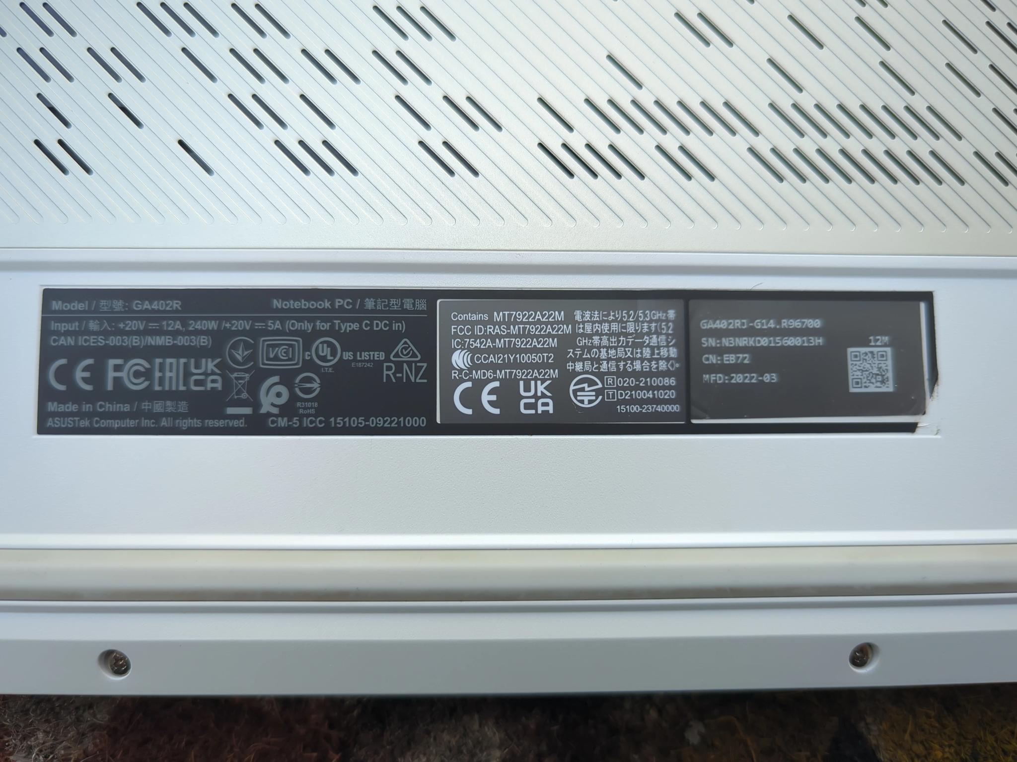 Asus G14 2022 Ryzen 9 6900HS RX 6700S