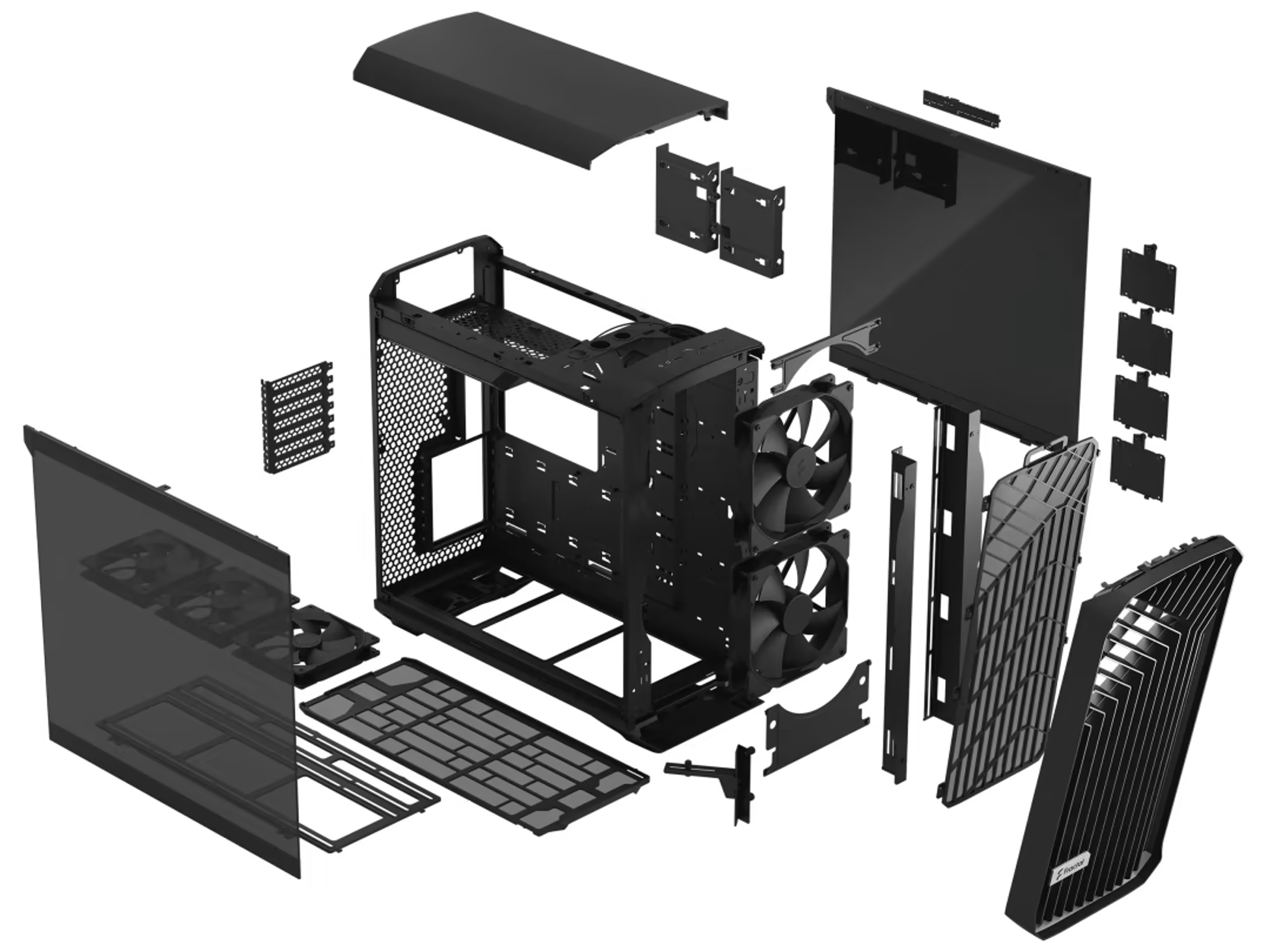 Fractal Design Torrent Black E-ATX Dark Tempered Glass Window High-Airflow Mid Tower Computer Case