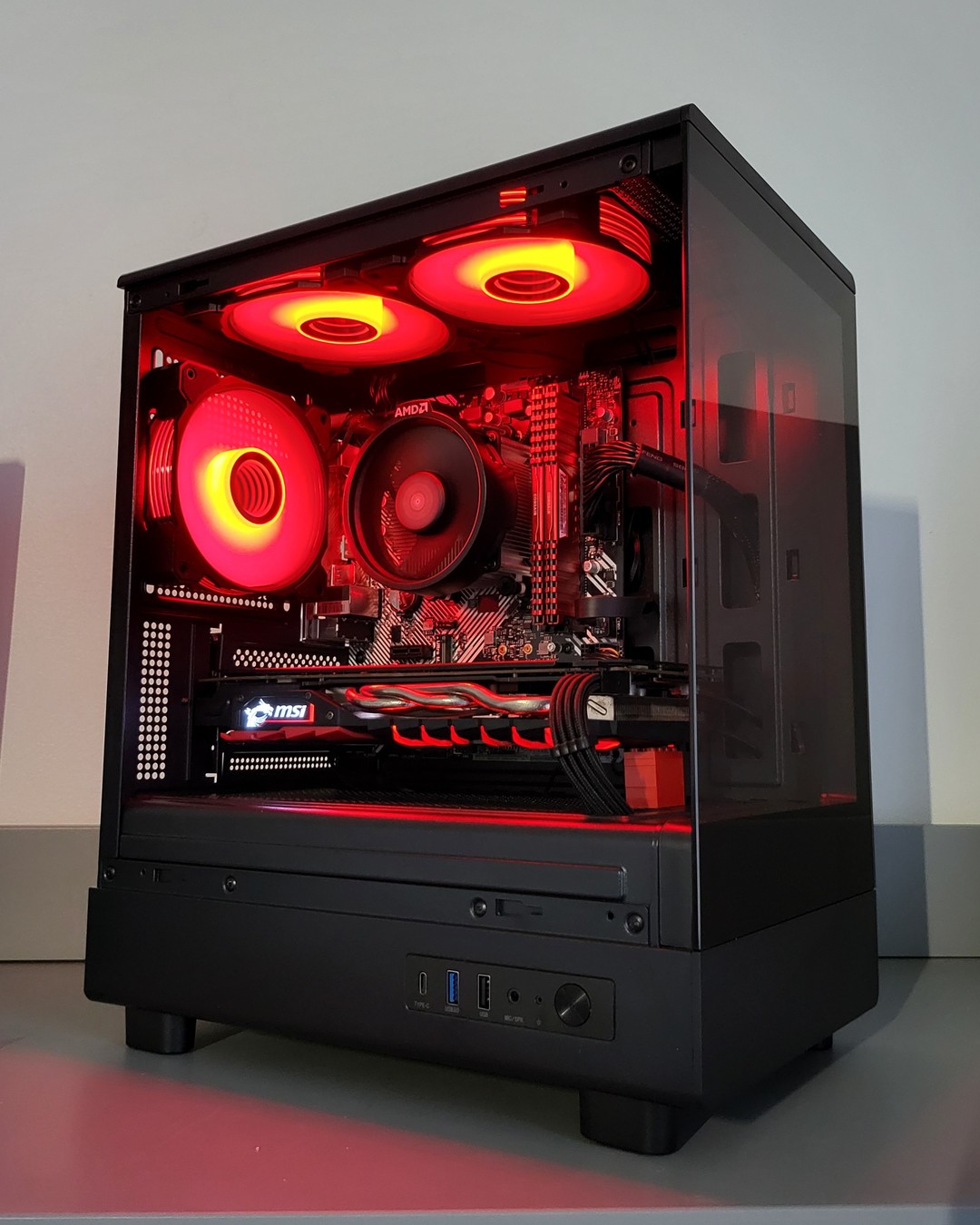Red/Black Gaming PC! Ryzen 5 | Radeon RX | 16GB | 1TB | Wi-Fi BT | ARGB ...