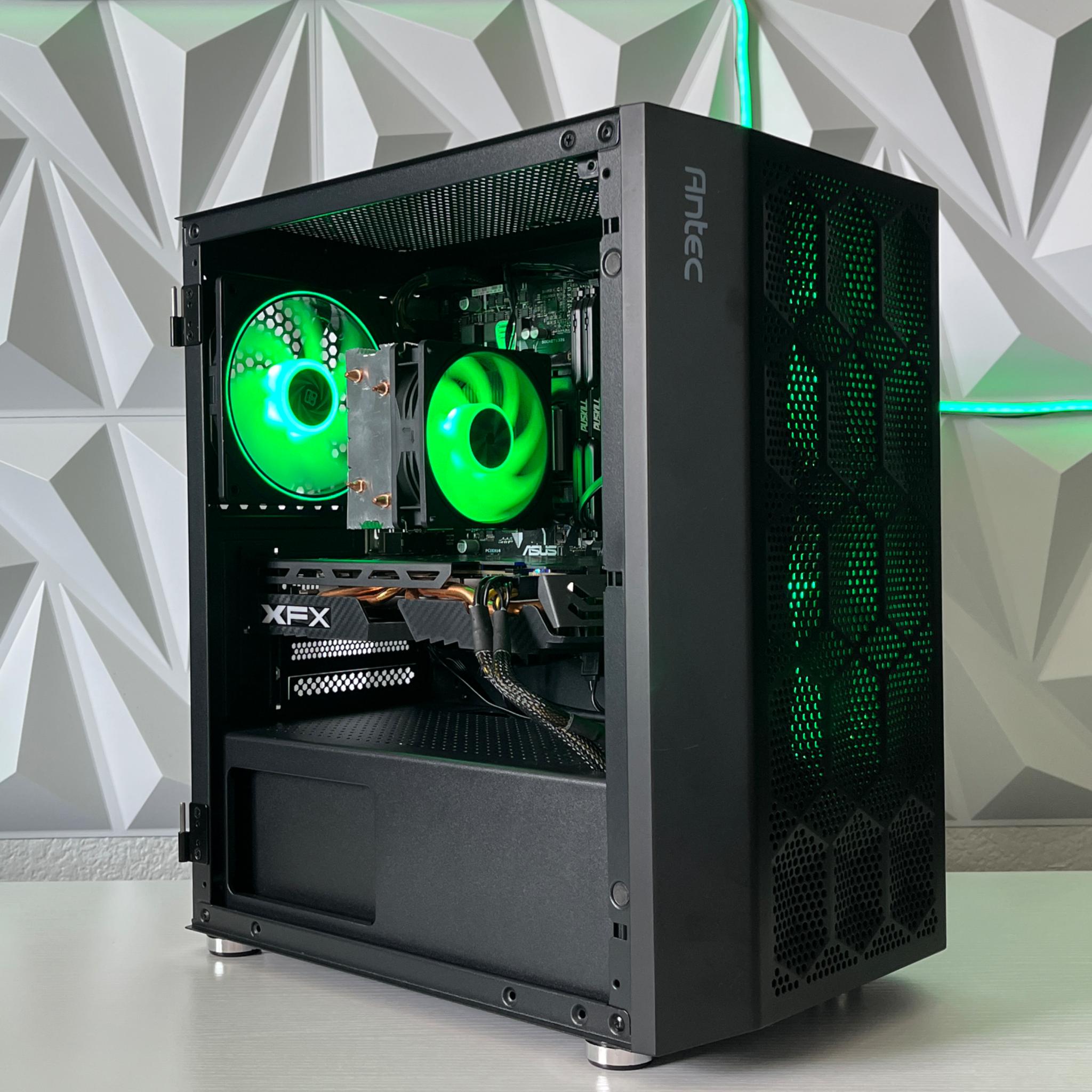 RX 580 8GB, Ryzen 5 2600X, 16GB RAM | Black RGB Gaming Computer/PC