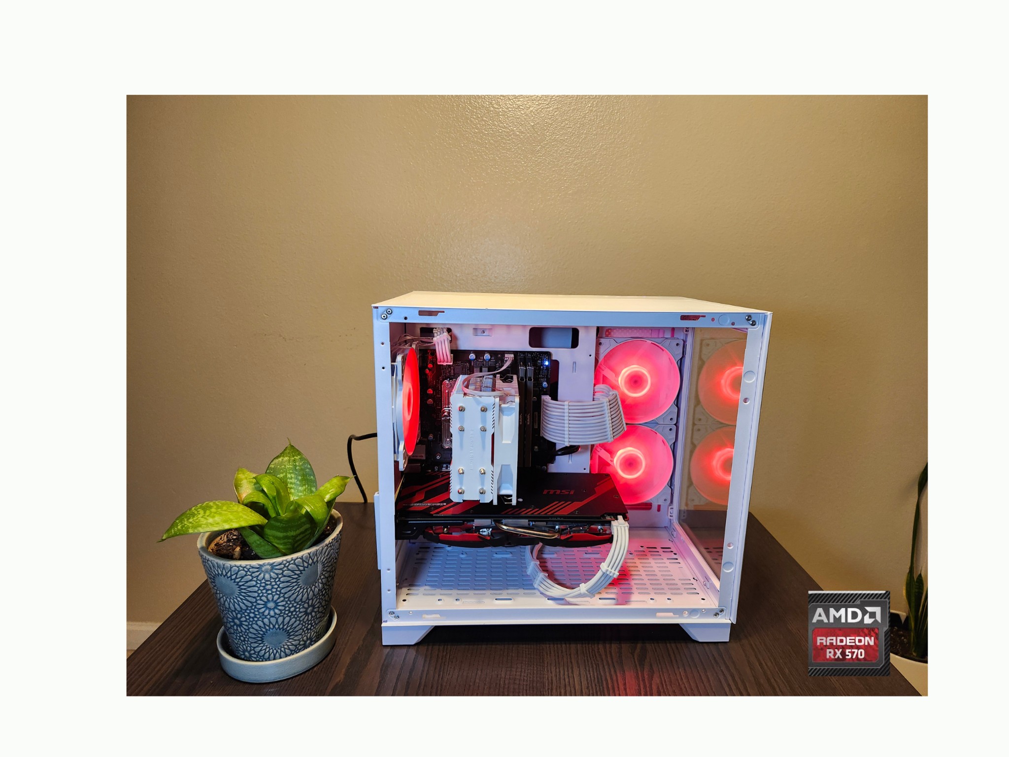 Custom Gaming PC - Intel i7-6700, RX 570 8GB, 16GB RAM, 256GB SSD - White Case