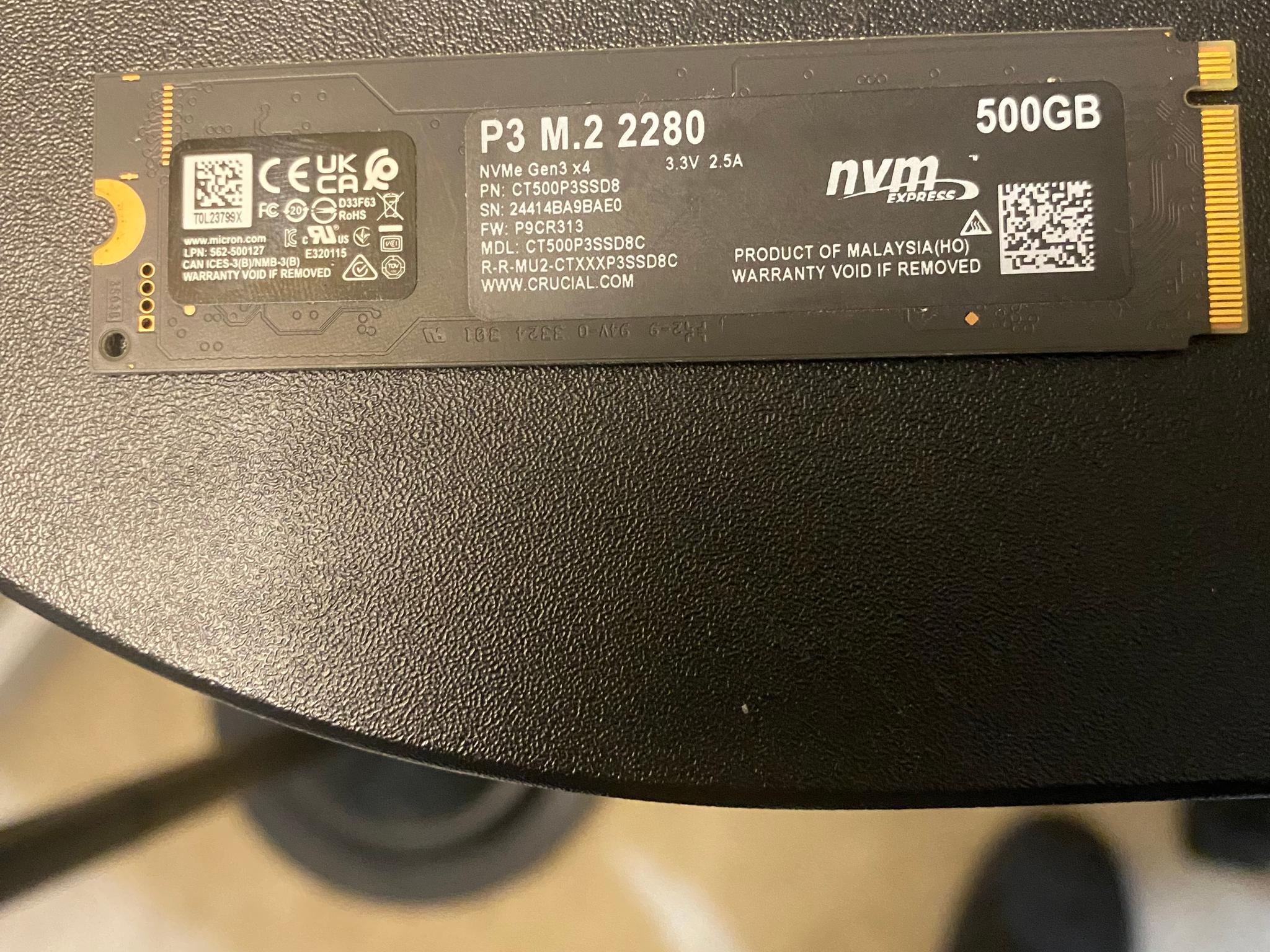 Used 500GB Nvme SSD good condition