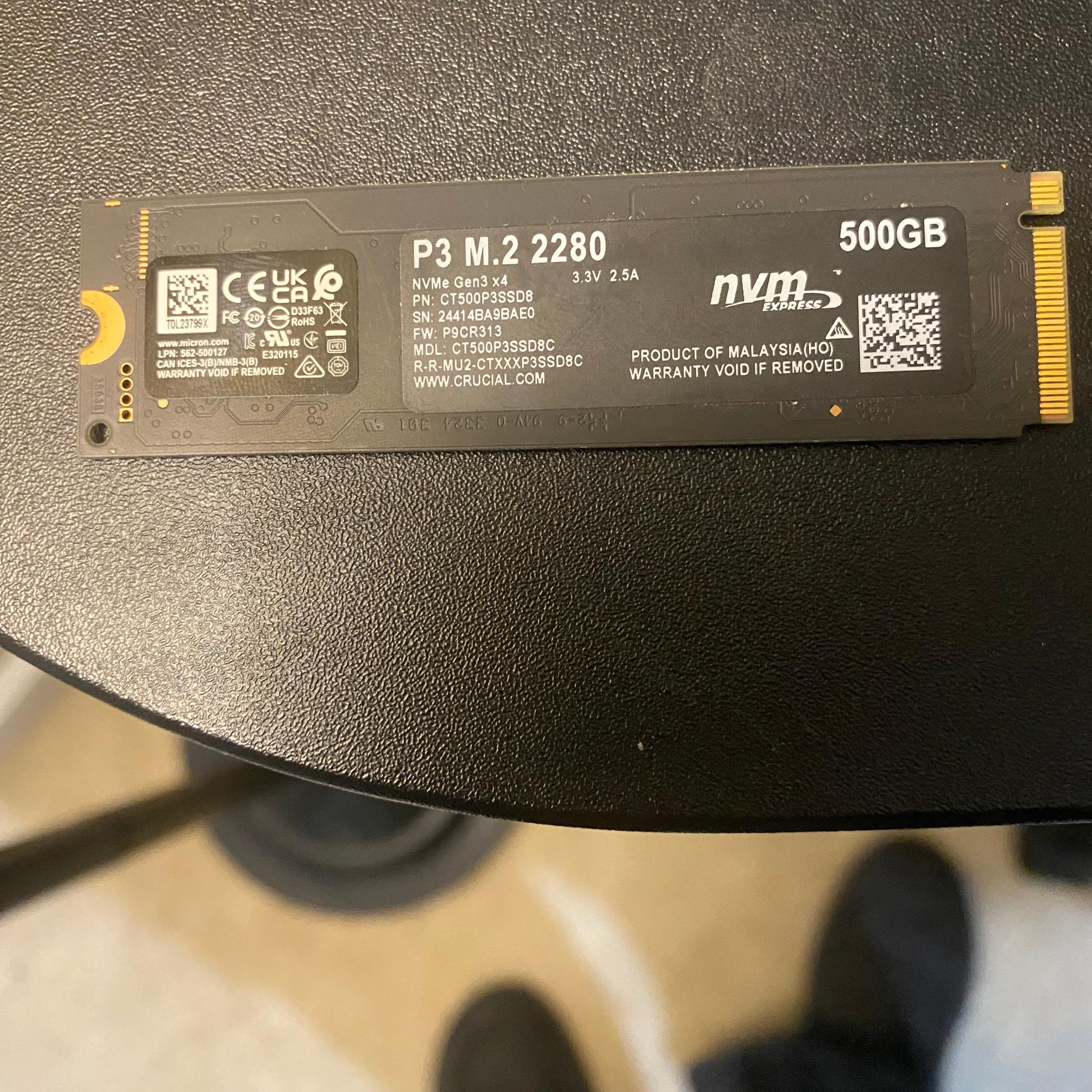 Used 500GB Nvme SSD good condition