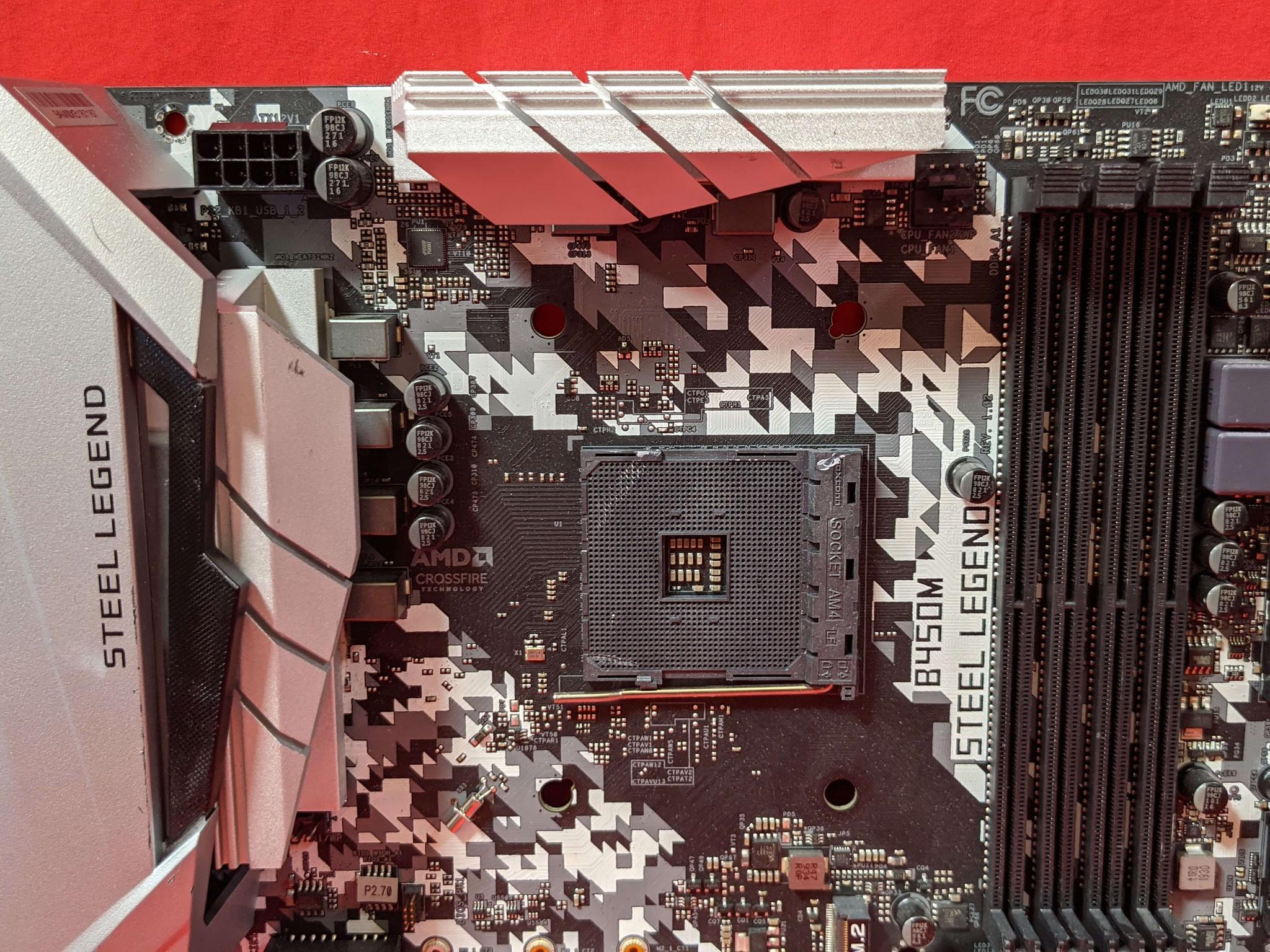 *AS IS/FOR REPAIR* ASRock B450M Steel Legend AMD Socket AM4 DDR4 MicroATX Desktop Motherboard No I/O