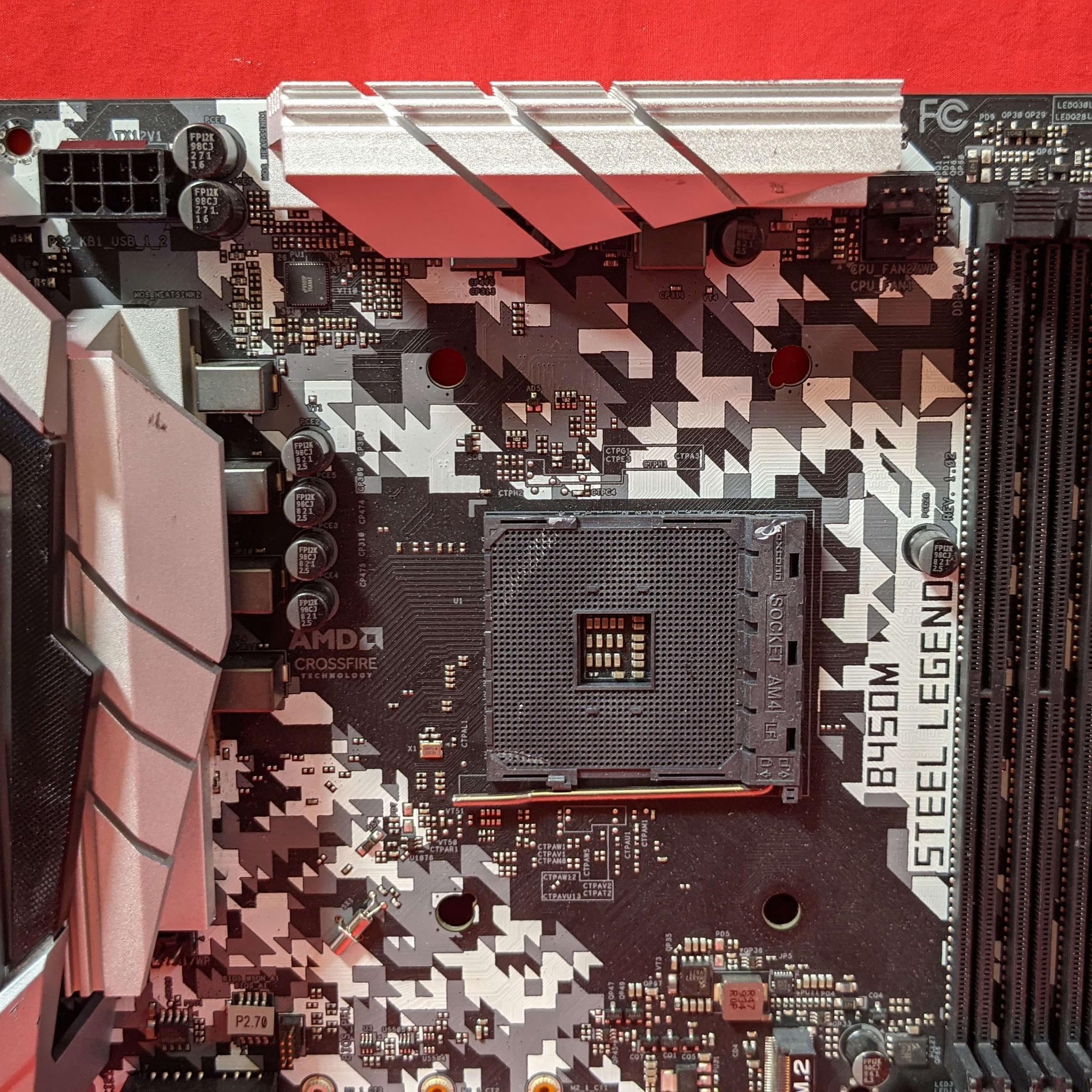 *AS IS/FOR REPAIR* ASRock B450M Steel Legend AMD Socket AM4 DDR4 MicroATX Desktop Motherboard No I/O