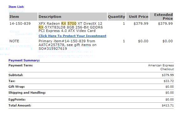 XFX Radeon RX 5700 XT DirectX 12 RX-57XT83LD8 8GB 256-Bit GDDR6 PCI Express 4.0 ATX Video Card