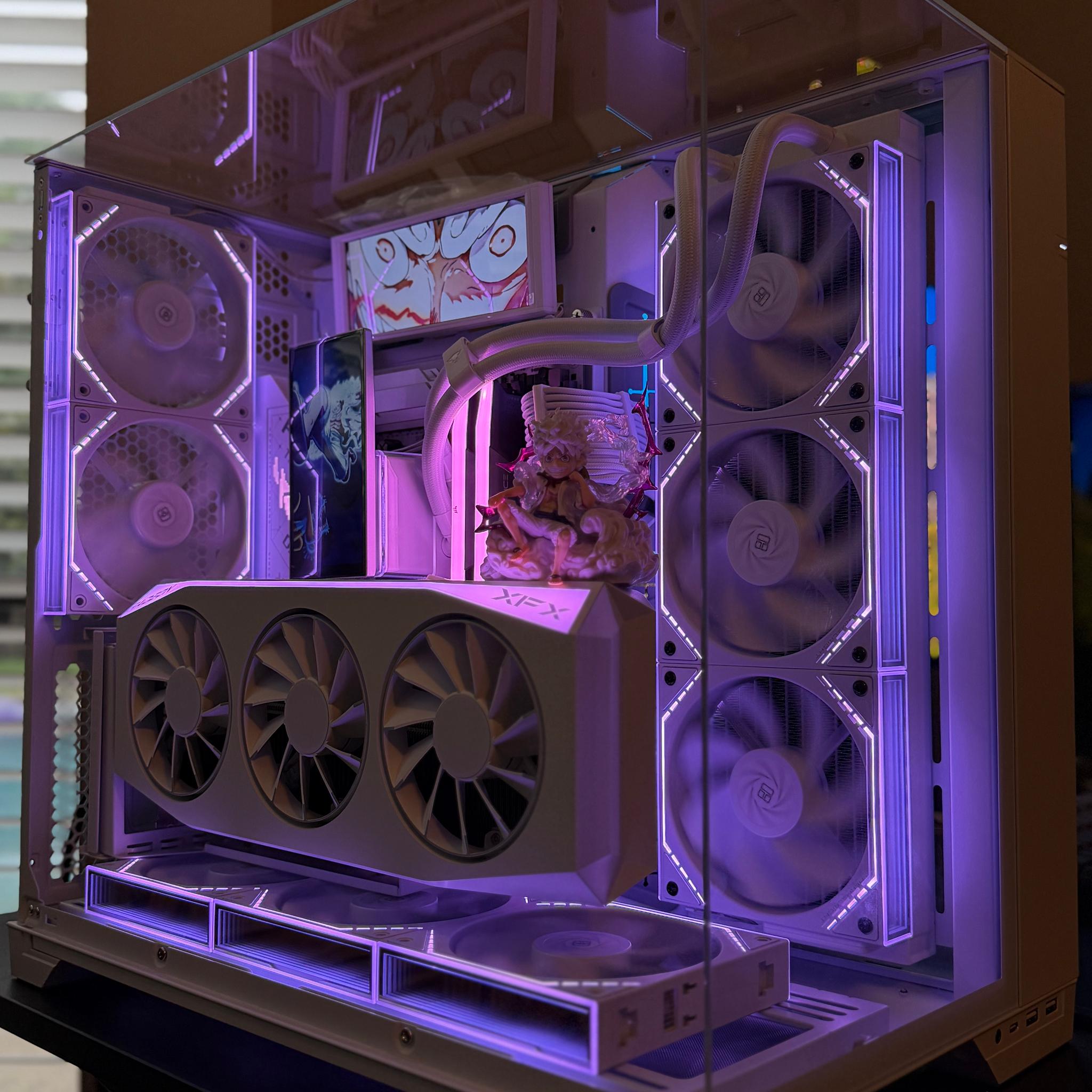 🔥 Luffy Gear 5 White 4K Gaming PC – 9800X3D + RX 9070 XT 🔥