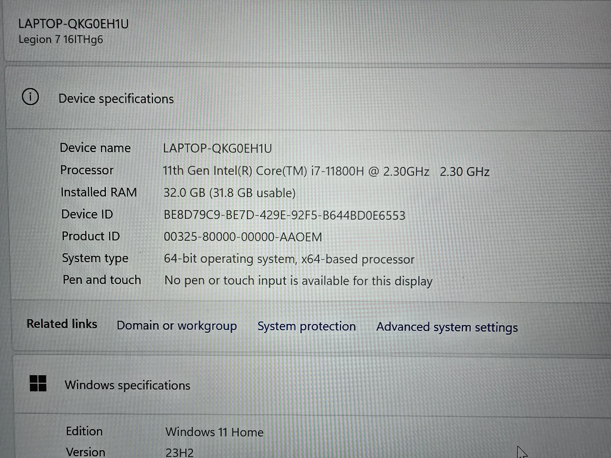 Lenovo Legion 7i laptop w/Nvidia 3070