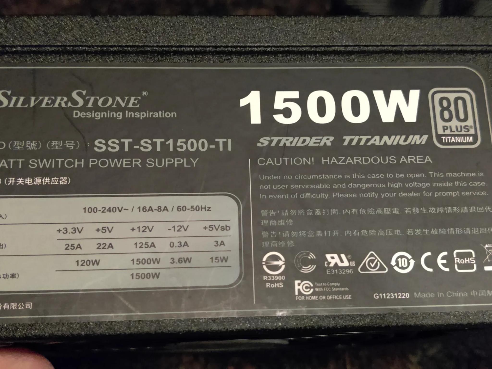 2 Silverstone PSUs 1500w & 1300w