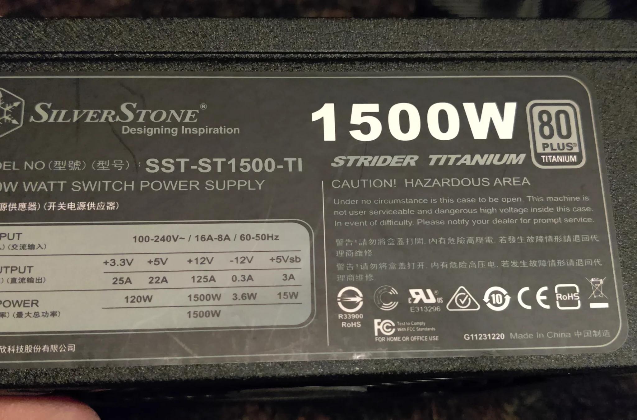 2 Silverstone PSUs 1500w & 1300w