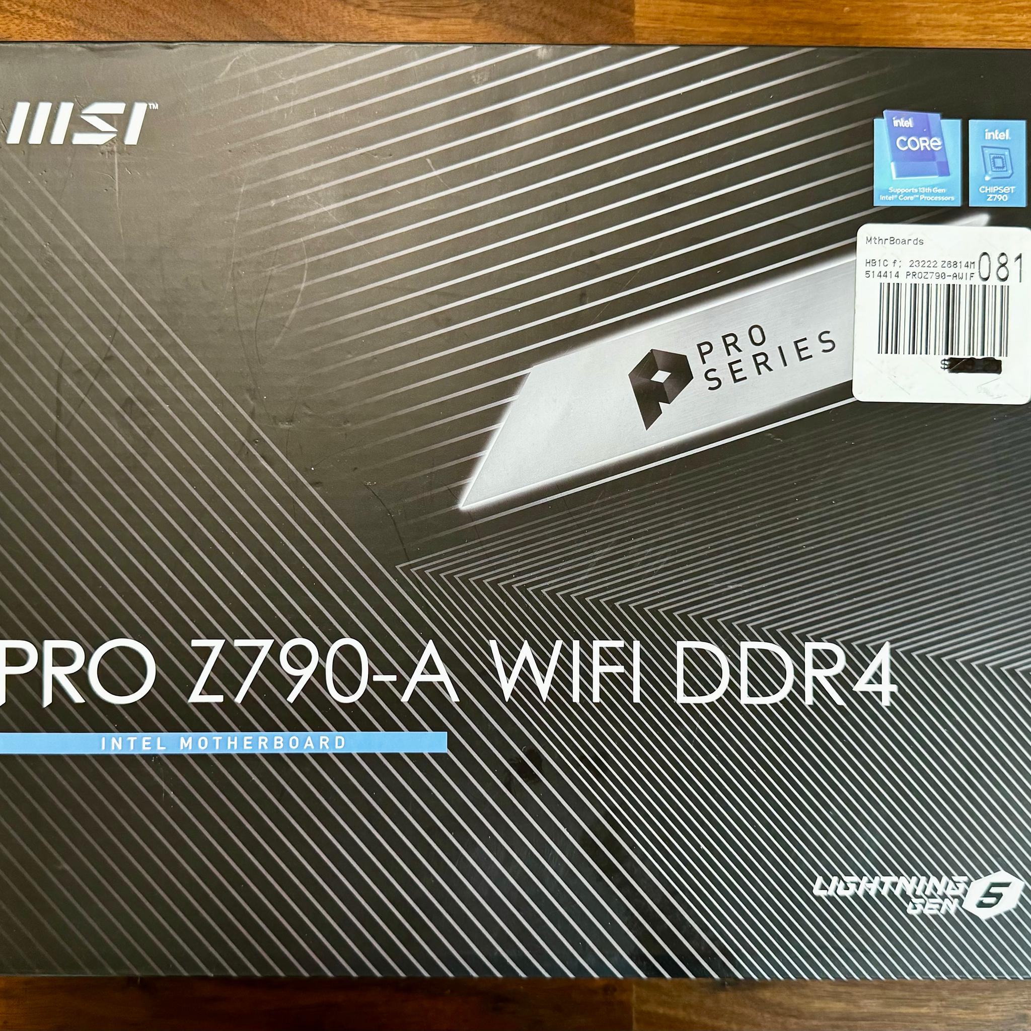Intel i7 12700K and MSI Pro Z790-A WiFi DDR4 Bundle