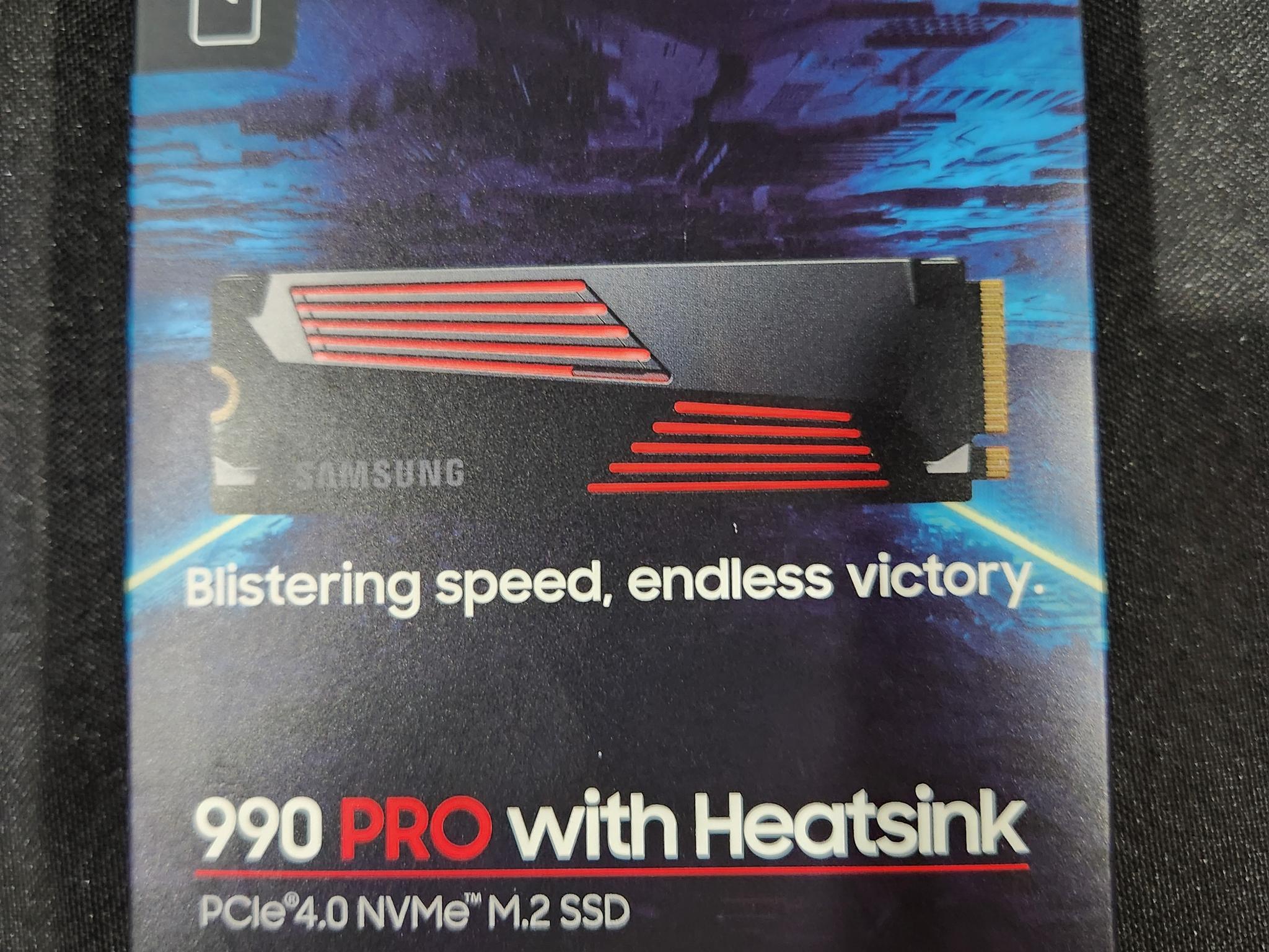 Samsung SSD 990 PRO with Heatsink 4TB, NVMe M.2, Up to 7,450MB/s
