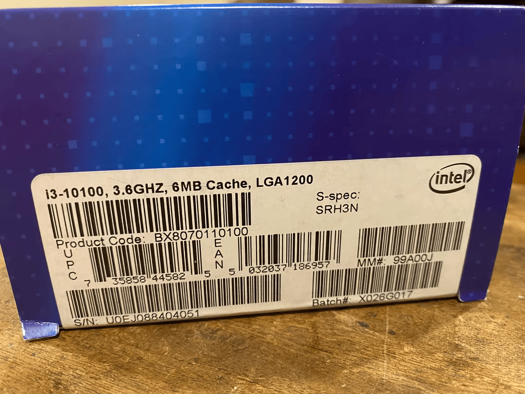 Core i3-10100 3.6 GHz - No Cooler