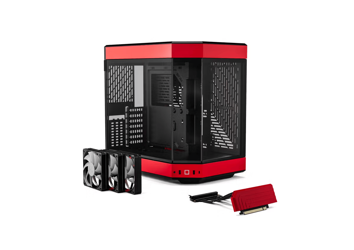 HYTE Y60 w/ 12.6″ LCD ATX Mid-Tower PC Computer Case Dual-Chamber Panoramic Glass