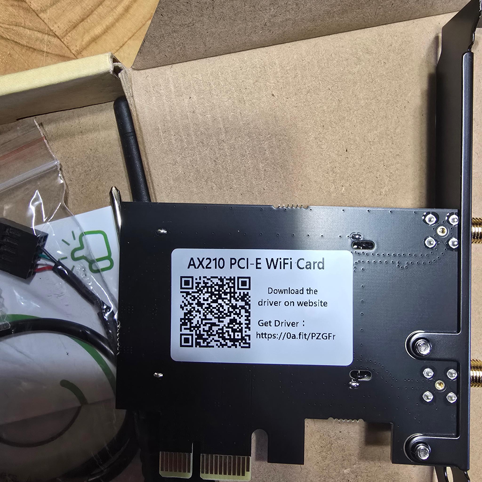 WiFi Card AX 5400Mbps 6E PCIe WiFi Card, Bluetooth 5.2, Intel WiFi 6E AX210 Chip, 6G/5G/2.4G PCIe