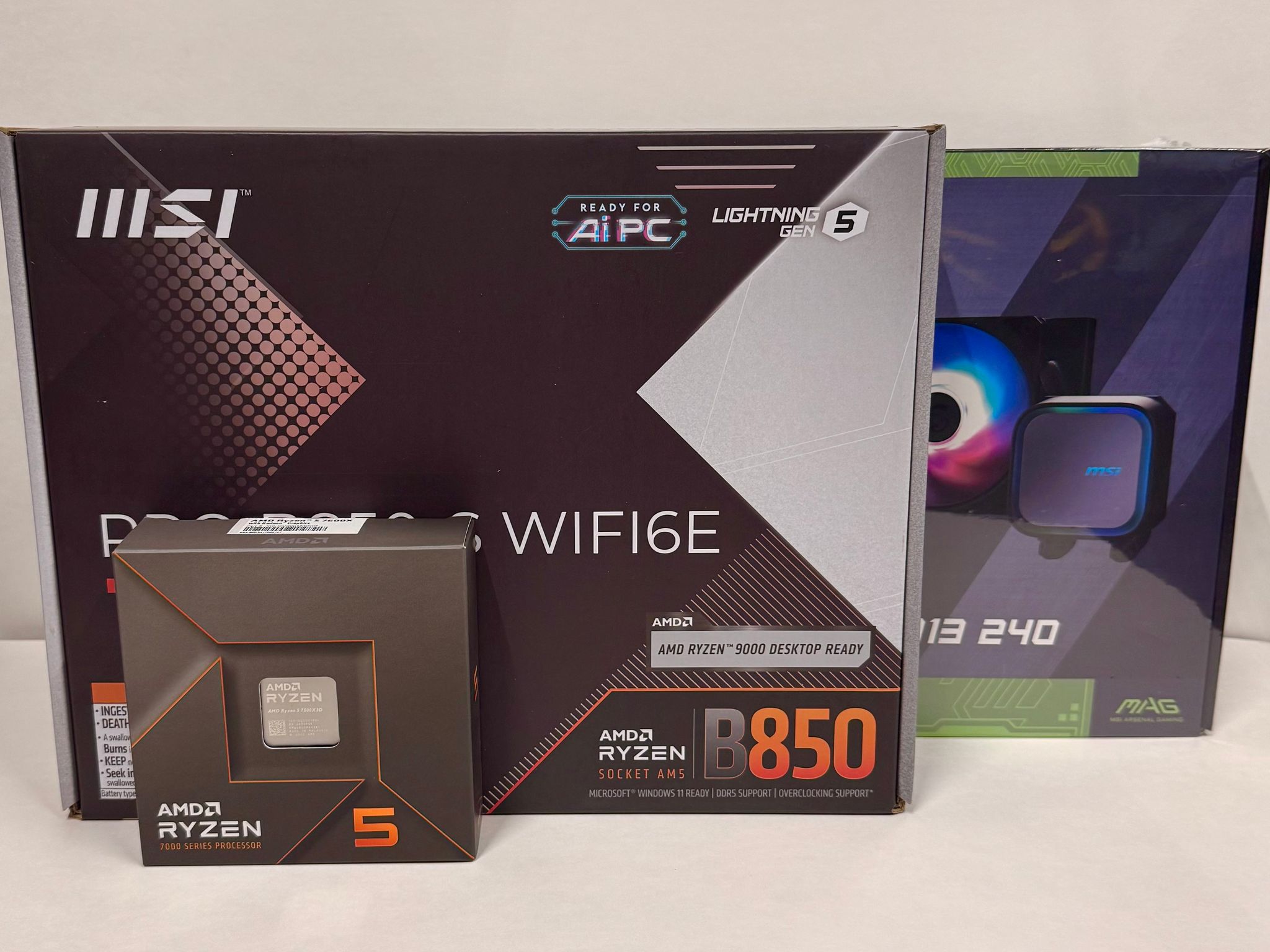 RYZEN 5 7500X3D Combo - MSI PRO B850-S + MSI MAG Coreliquid A13 240
