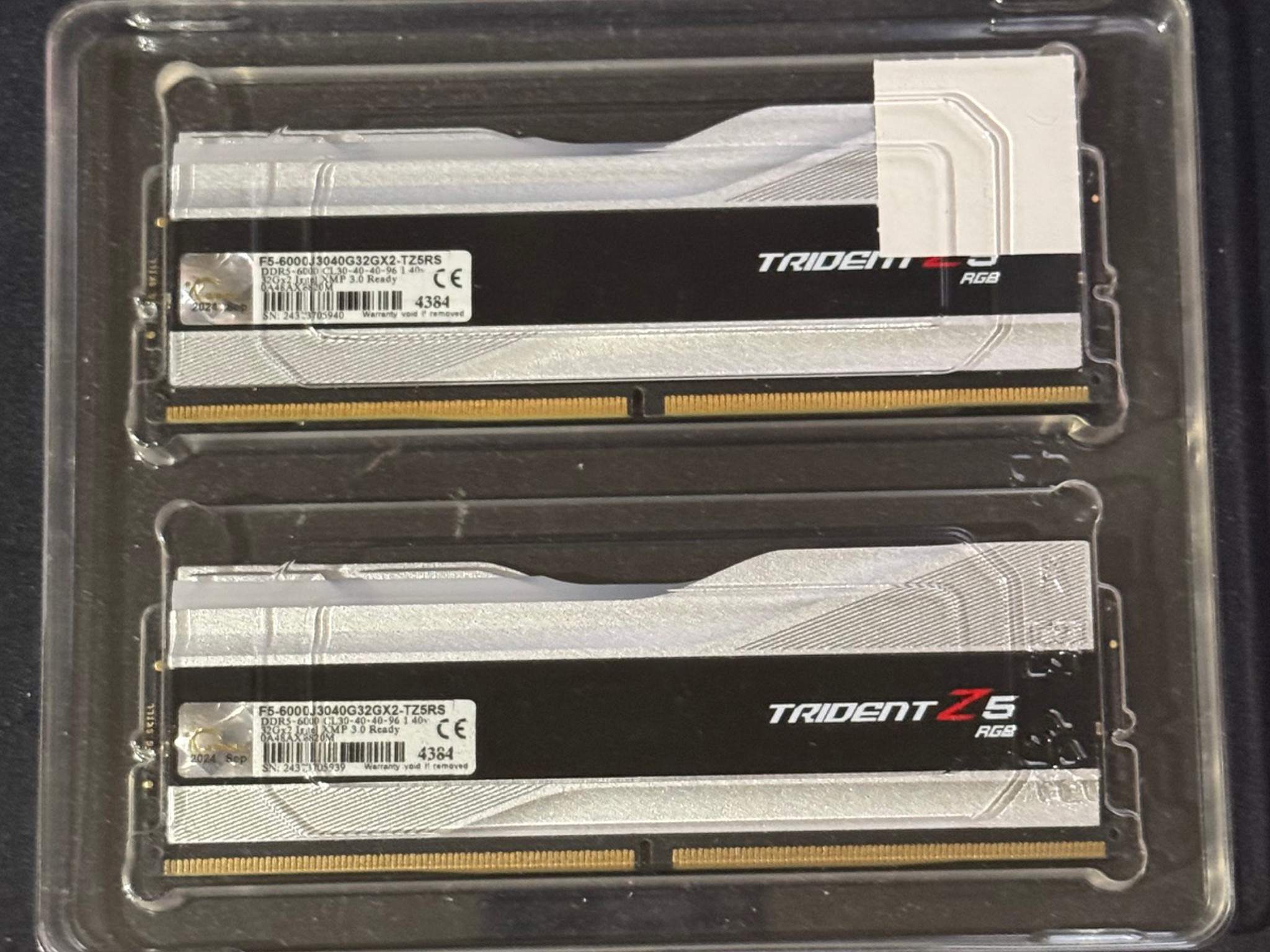 G.SKILL Trident Z5 RGB Series (Intel XMP 3.0) DDR5 RAM 64GB (2x32GB) 6000MT/s CL30-40-40-96 1.40V