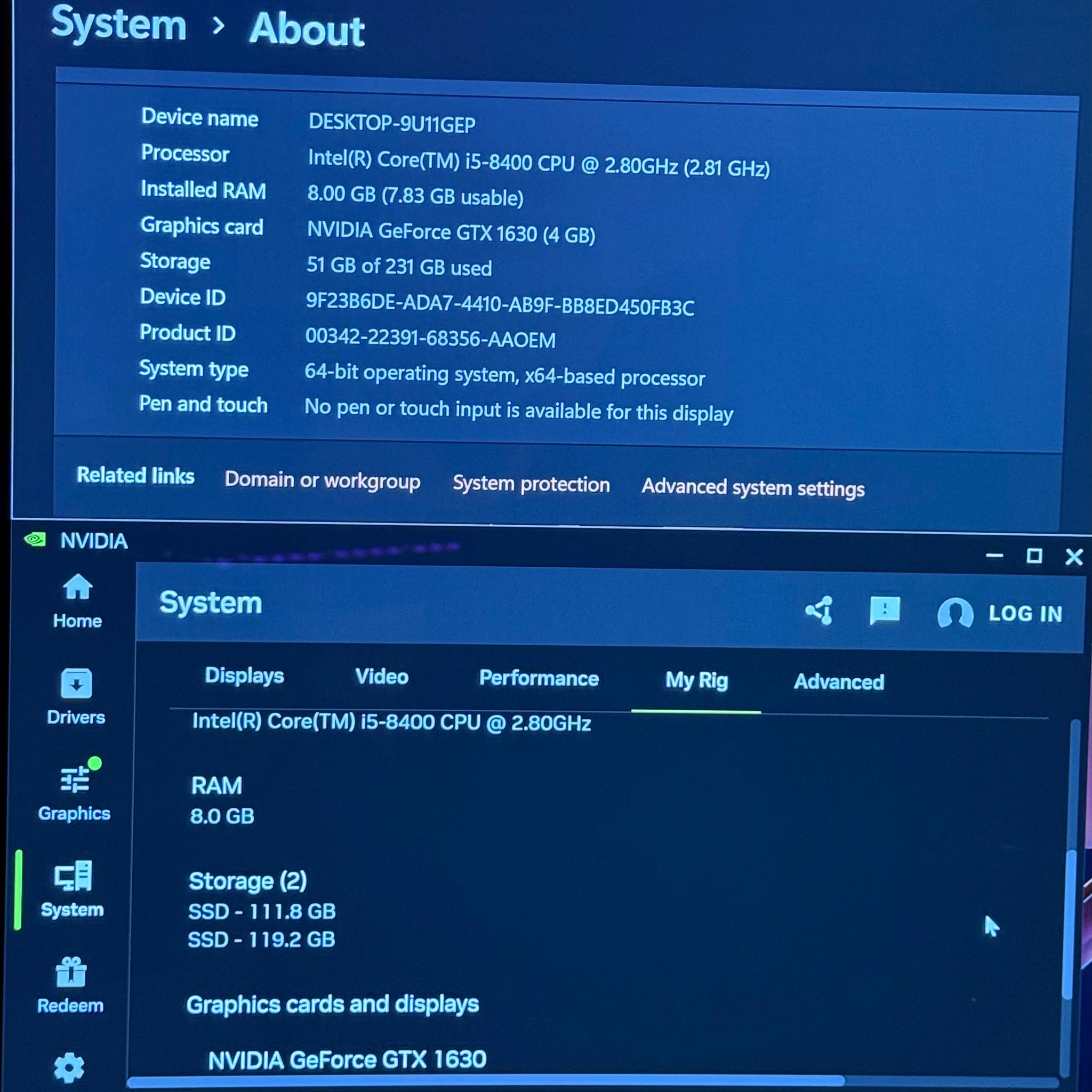 GeForce GTX 1630 Custom Gaming PC - Core i5-8400