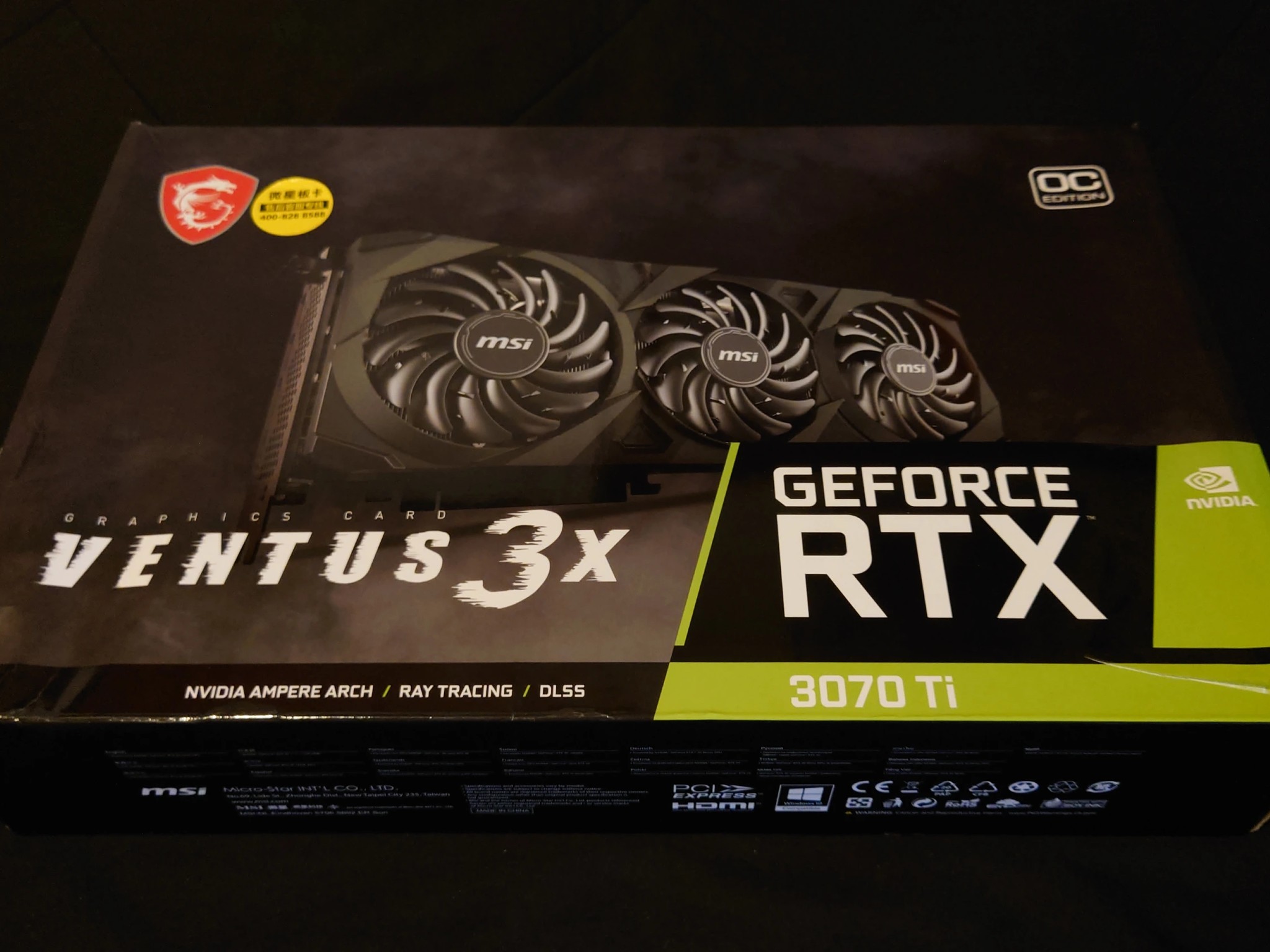 Selling | Used like New | MSI GeForce RTX 3070 Ti VENTUS 3X 8G OC Edition