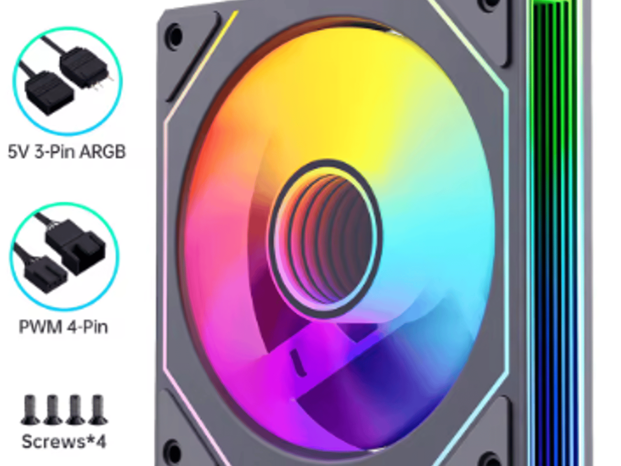 Platinum PC’s 3-Pack 120mm Infinity RGB Fans – High Airflow, Ultra Quiet, Stunning Lighting (BLACK)