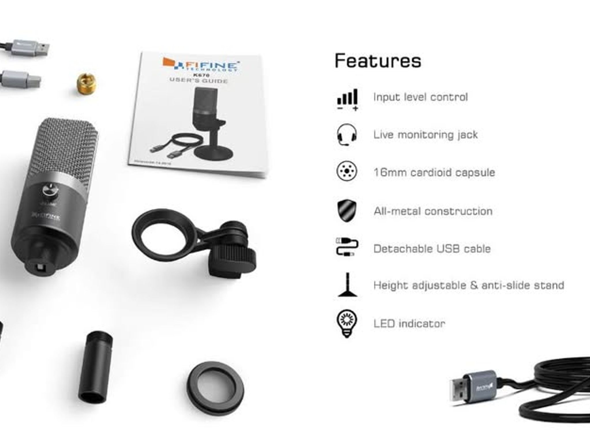 K670 Fifine USB Microphone
