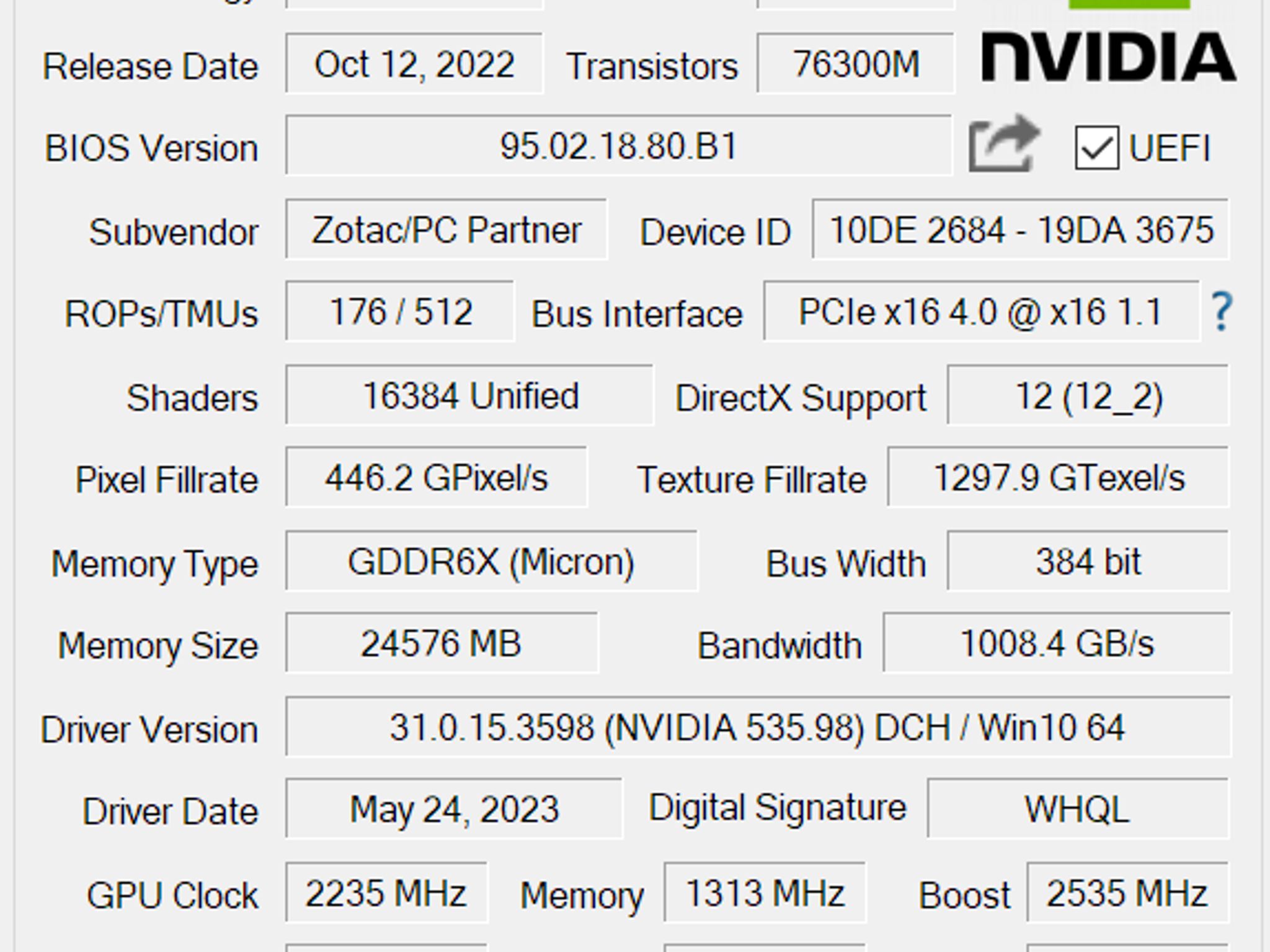 RTX 4090 Zotac Trinity OC
