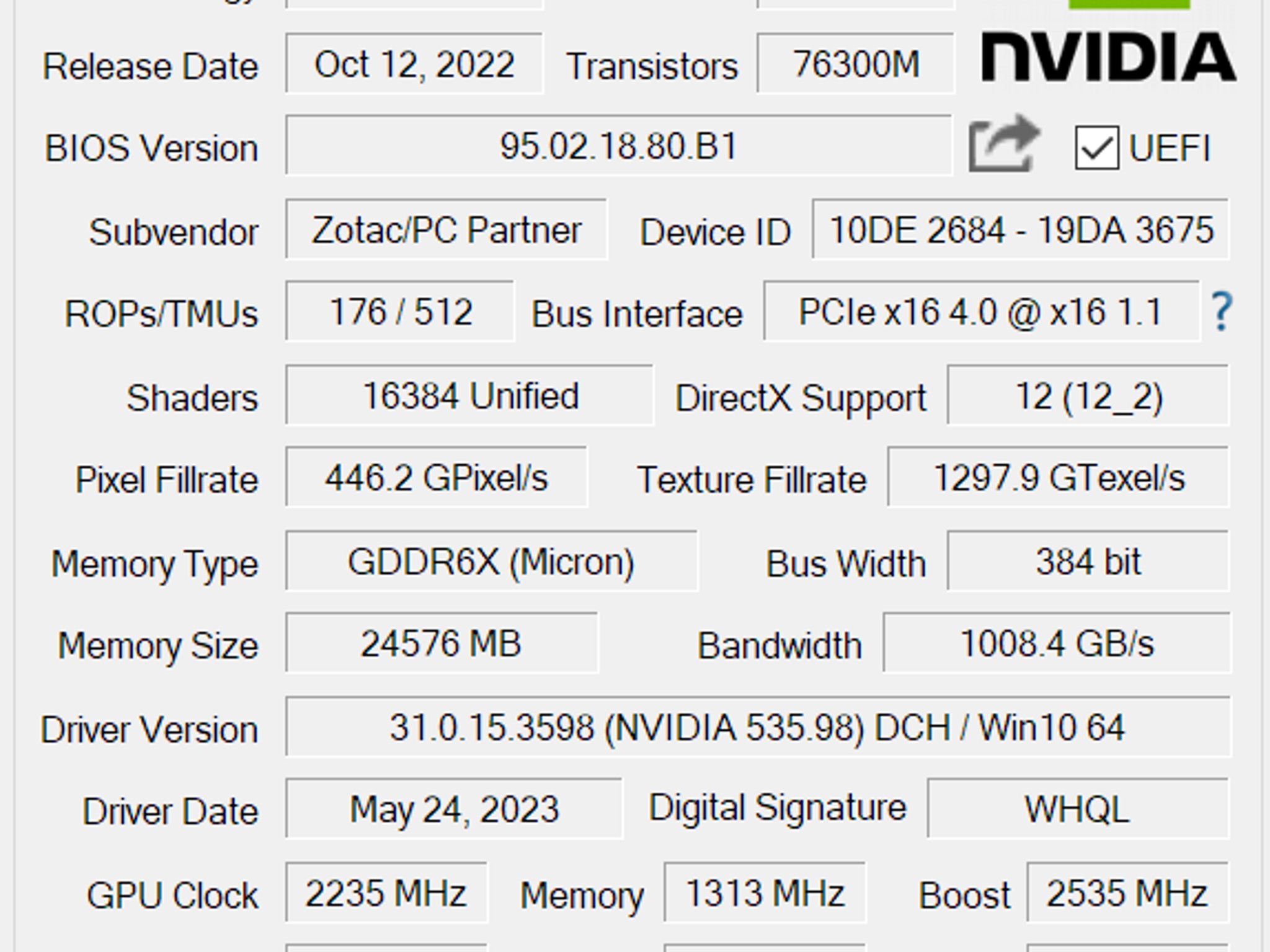 RTX 4090 Zotac Trinity OC