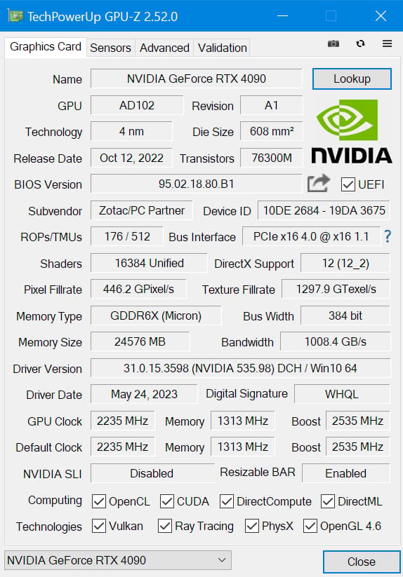RTX 4090 Zotac Trinity OC