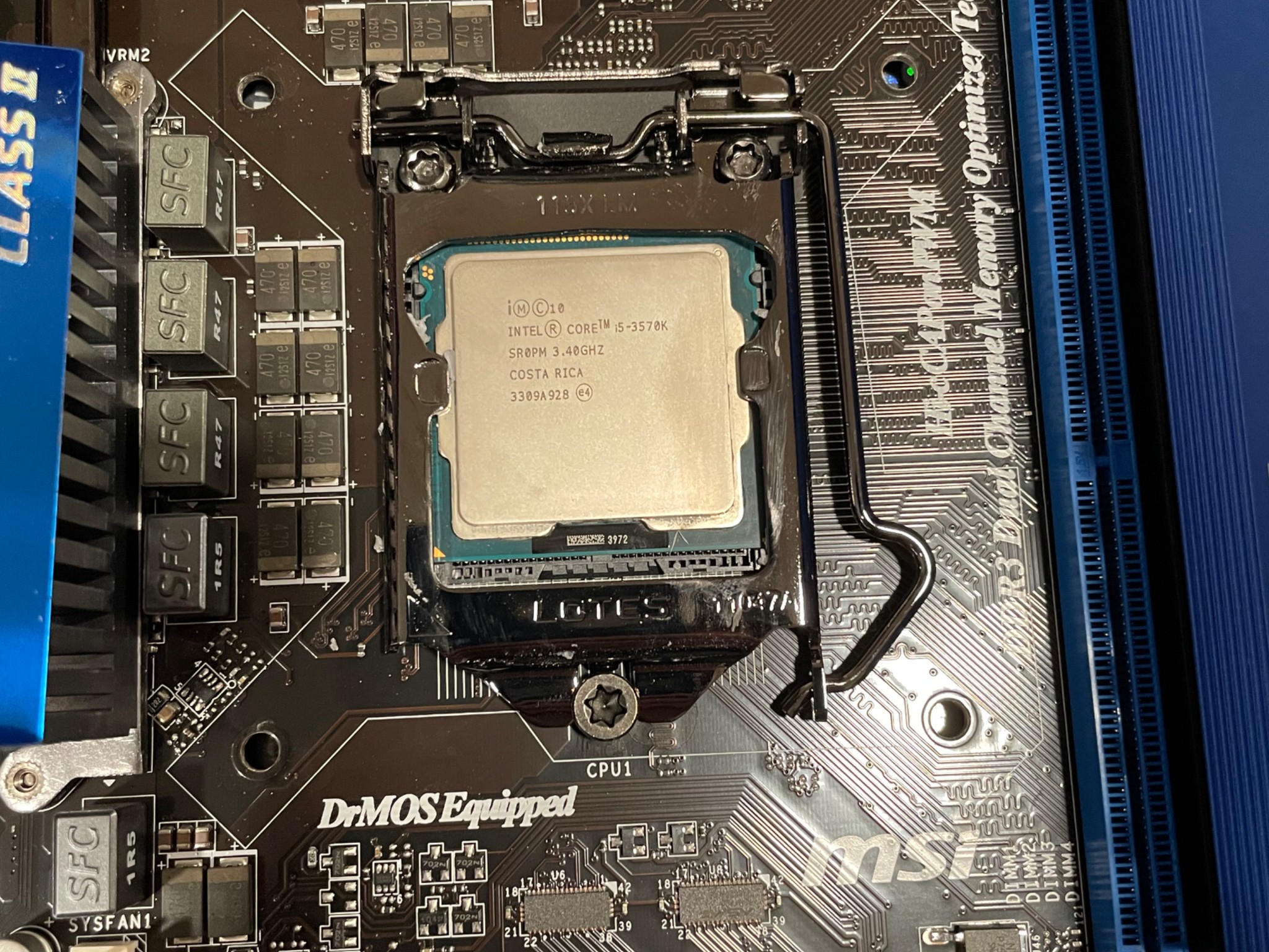 MSI P67A-GD65 B3 Intel I5 3570K CPU & 8GB RAM 1600 MHz CPU Motherboard RAM combo