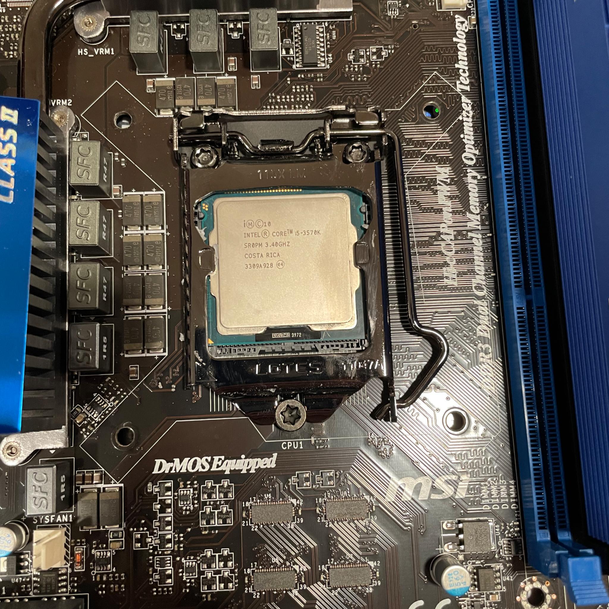 MSI P67A-GD65 B3 Intel I5 3570K CPU & 8GB RAM 1600 MHz CPU Motherboard RAM combo